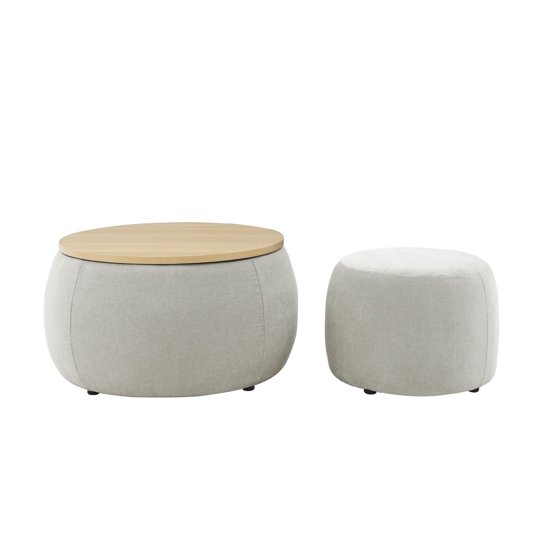 Round Storage Ottoman, 2 In 1 Function, End Table And Ottoman - Best Buy Furniture