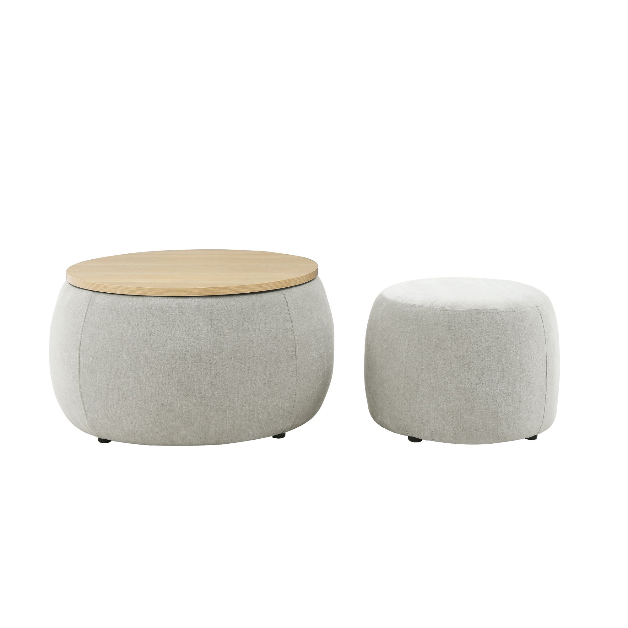 Round Storage Ottoman, 2 In 1 Function, End Table And Ottoman - Best Buy Furniture