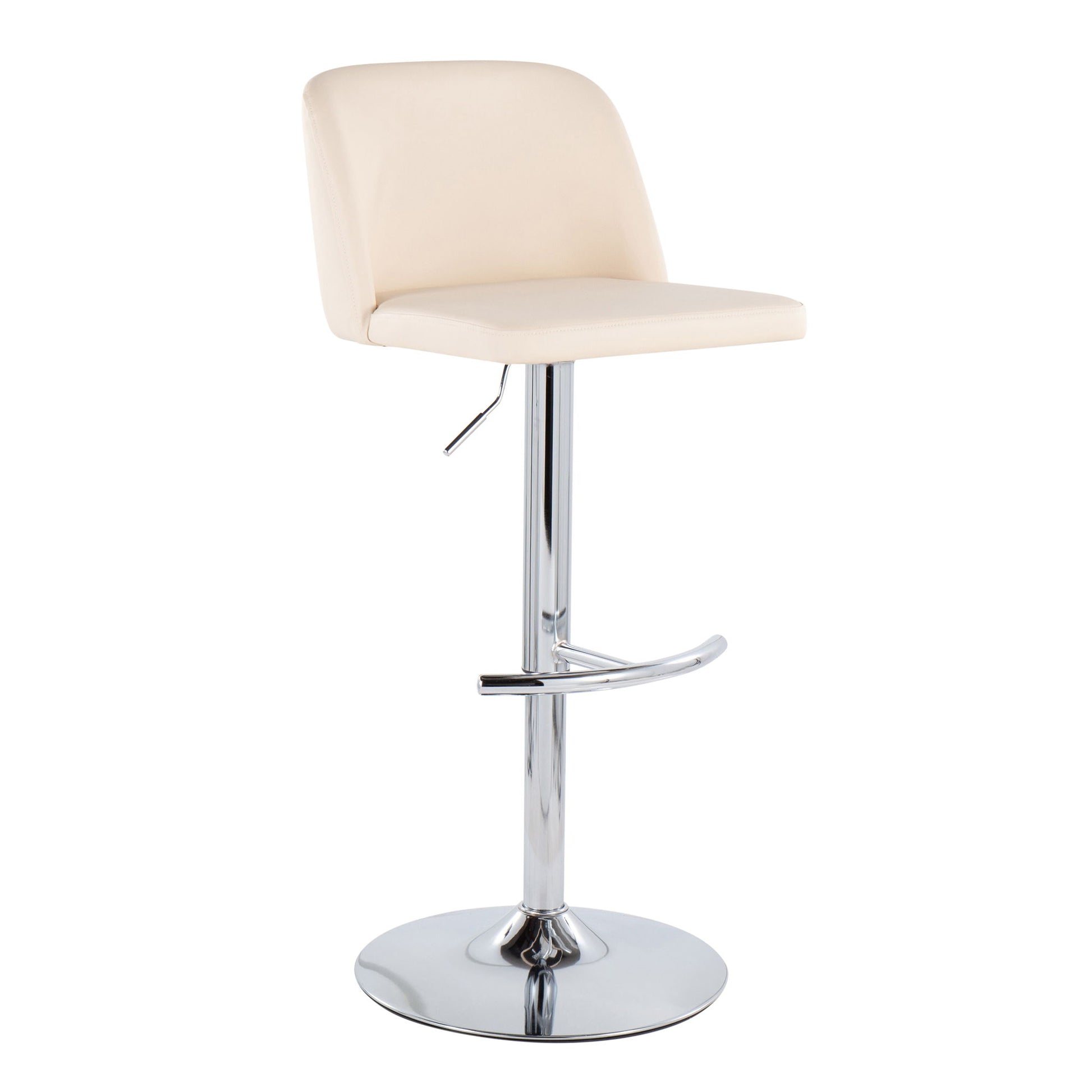 Toriano - Contemporary Adjustable Barstool With Swivel & Rounded T Footrest (Set of 2) - Best Buy Furniture