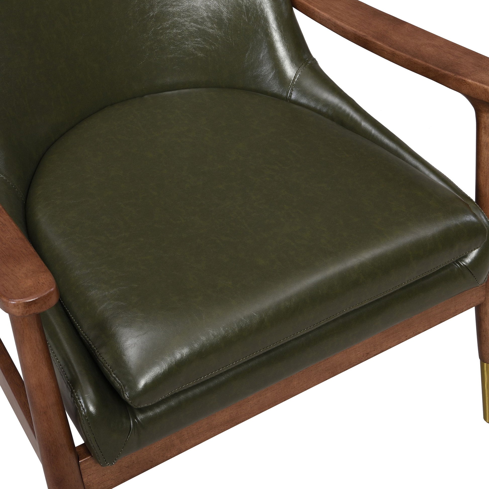 Mid - Century Accent Chair With Cushioned Seat, Brass Tipped Legs - Best Buy Furniture