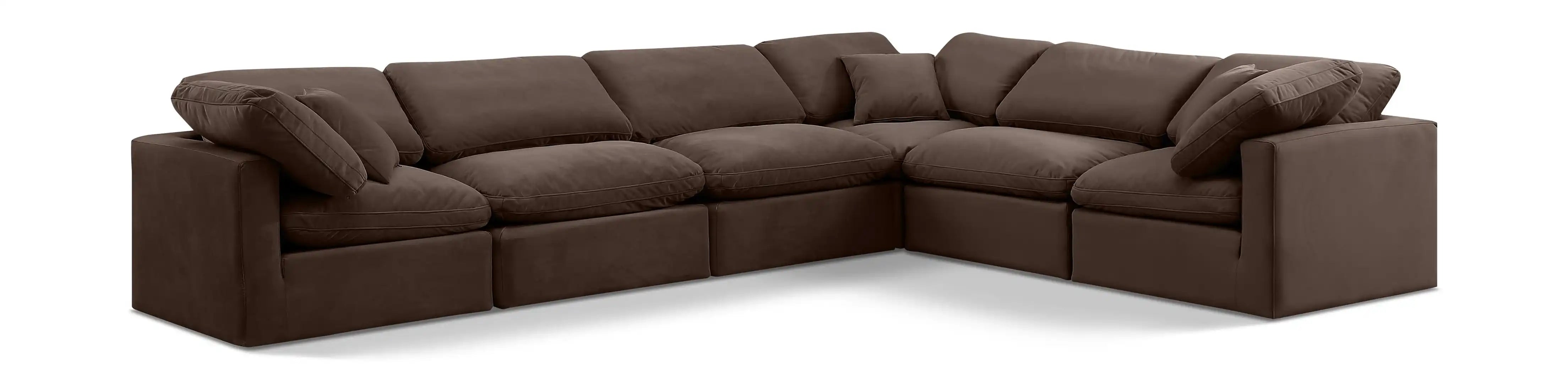 Indulge - Velvet 6 Piece Modular Corner Sectional - Best Buy Furniture