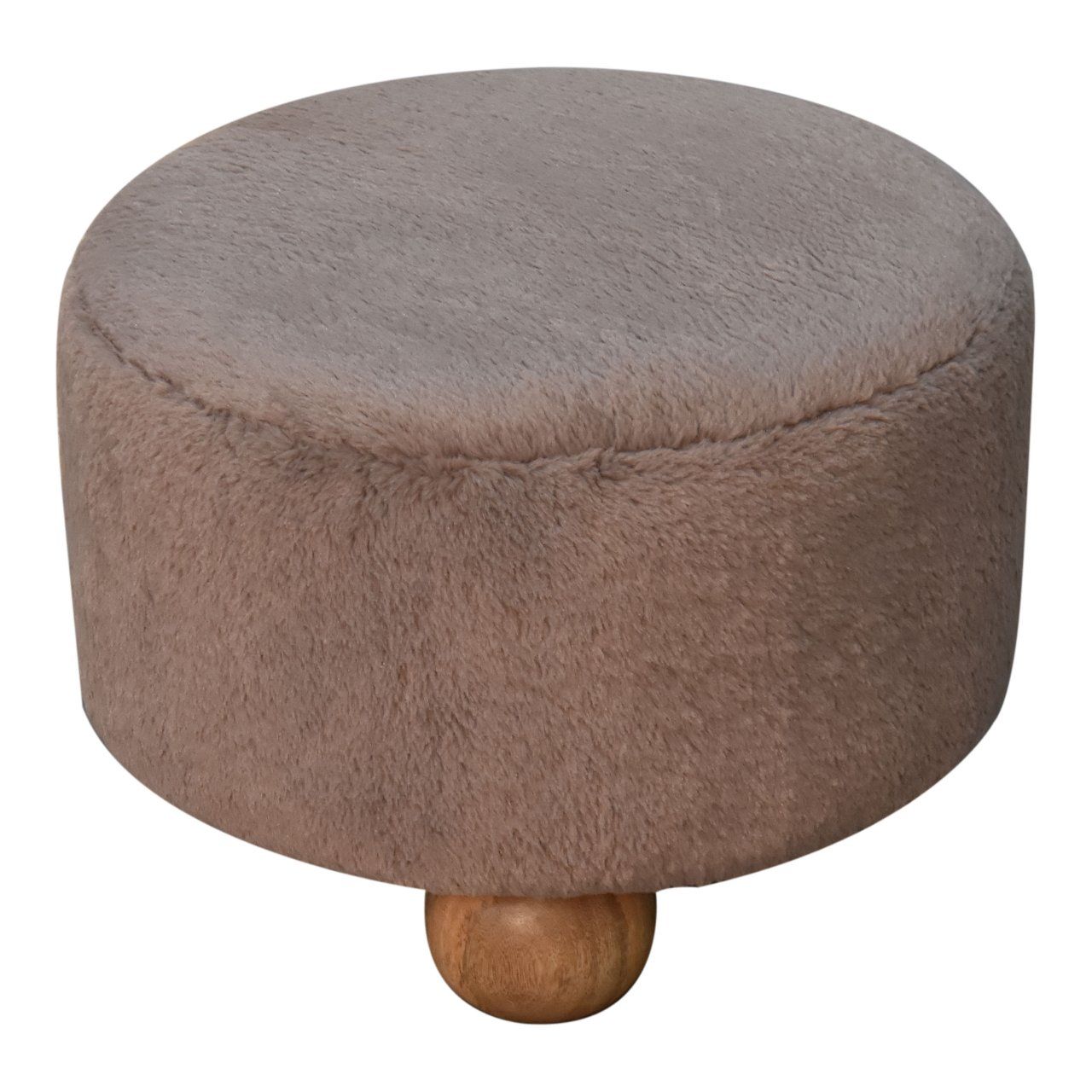 Round Ball Footstool - Mocha - Best Buy Furniture