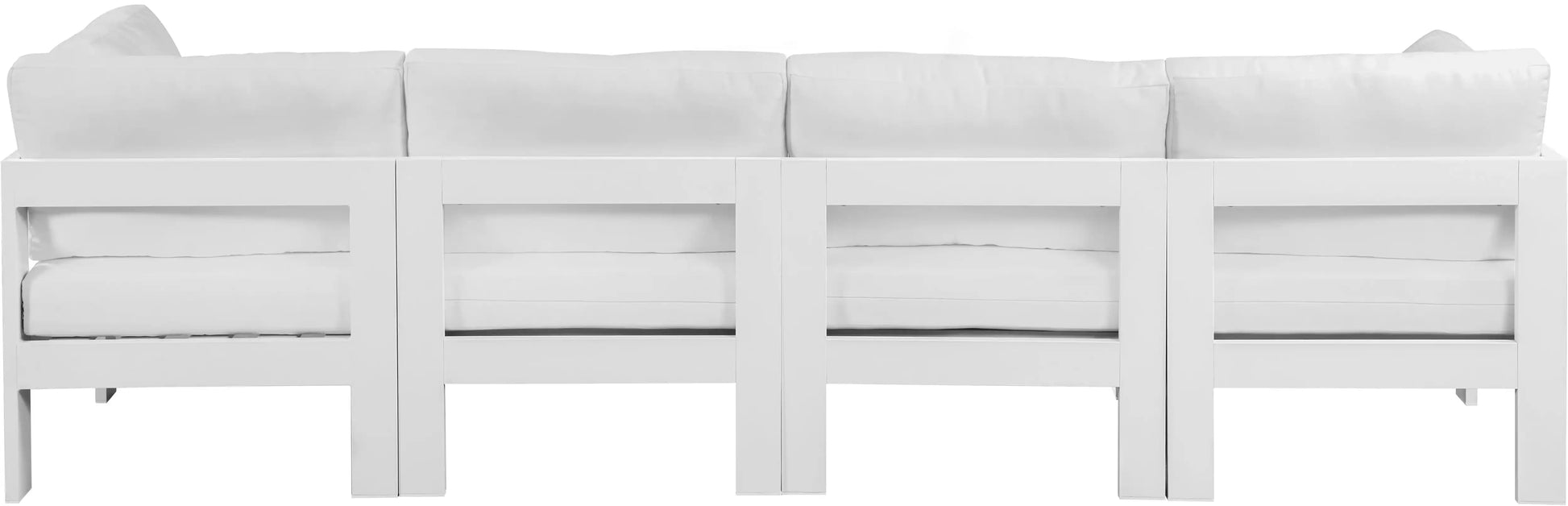 Nizuc - Outdoor Patio 4 Seat Modular Sofa With White Frame - Best Buy Furniture