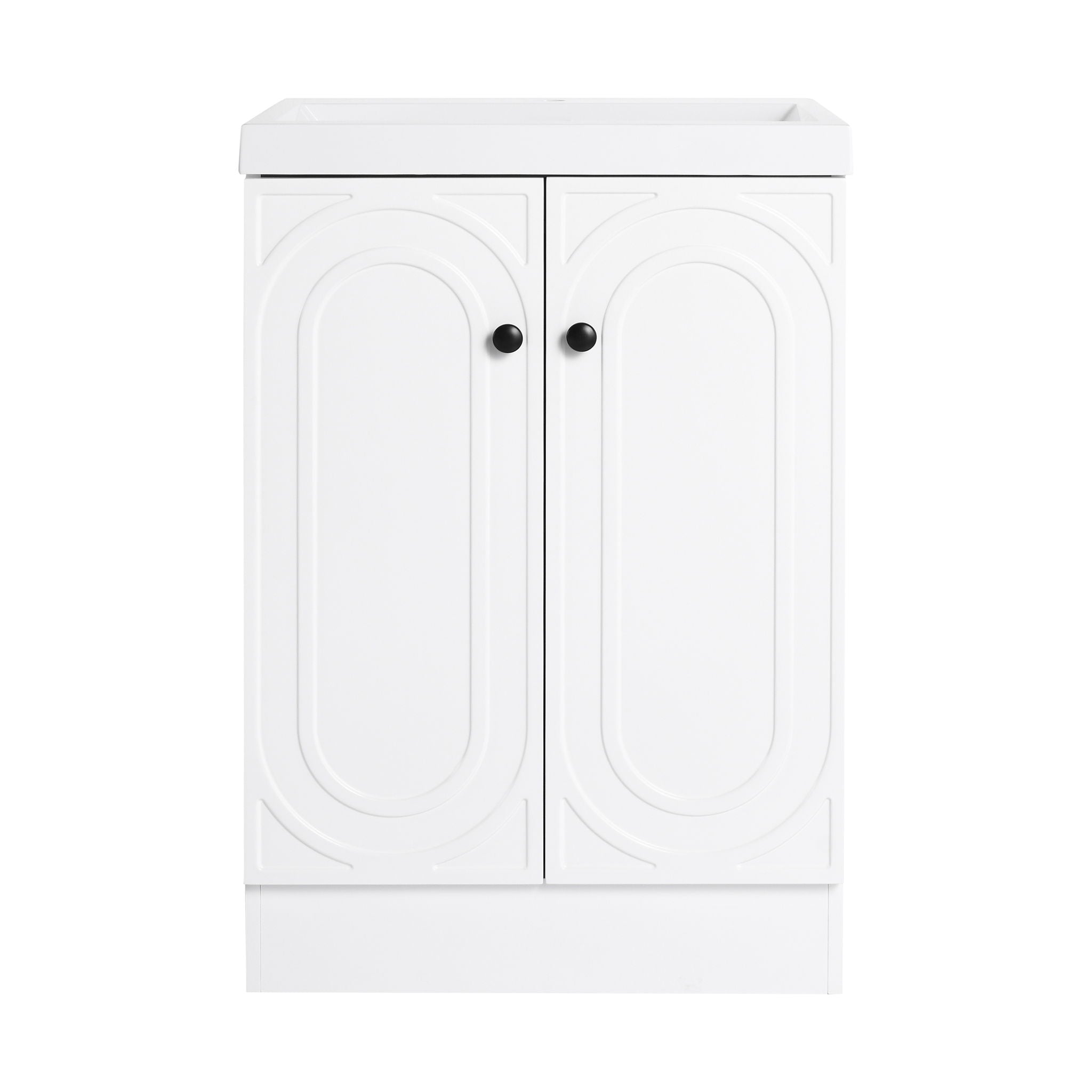 Contemporary Freestanding Bathroom Vanity With Resin Sink & Soft-Close Cabinet Doors