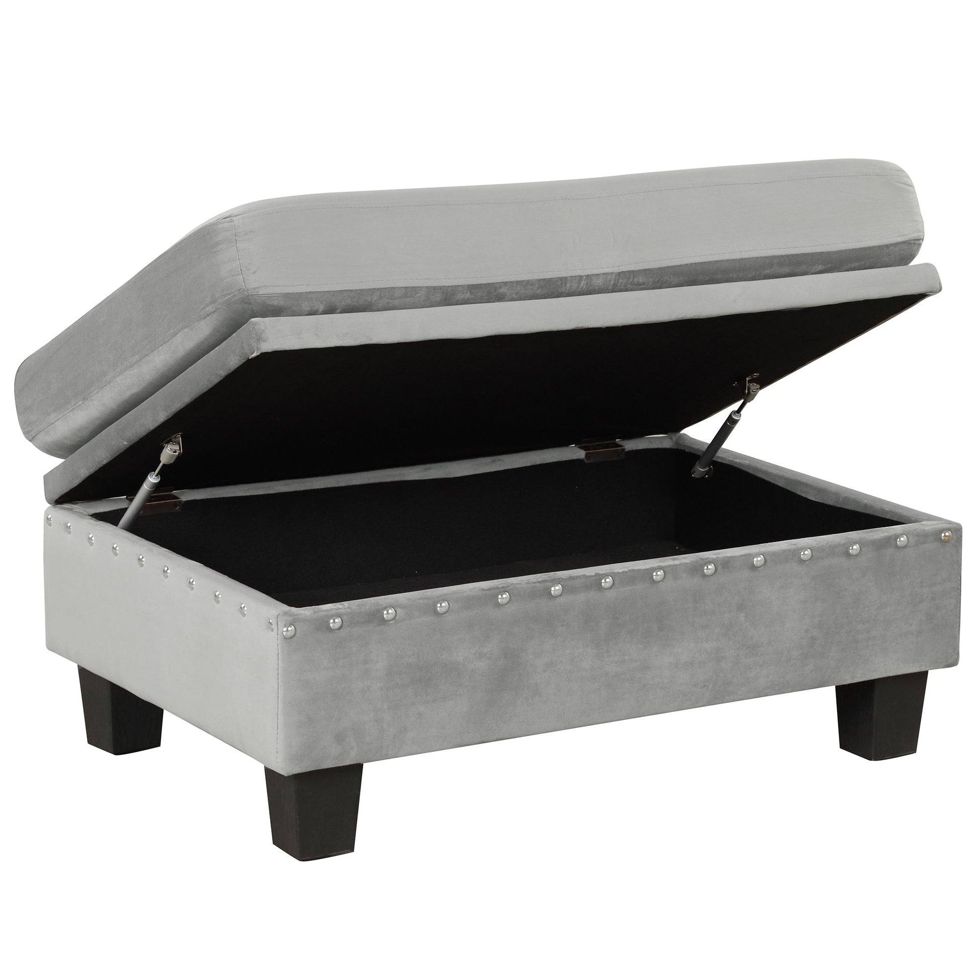 Modern Sectional Sofa With Storage Ottoman, L - Shape Couch With 2 Pillows And Cup Holders - Best Buy Furniture