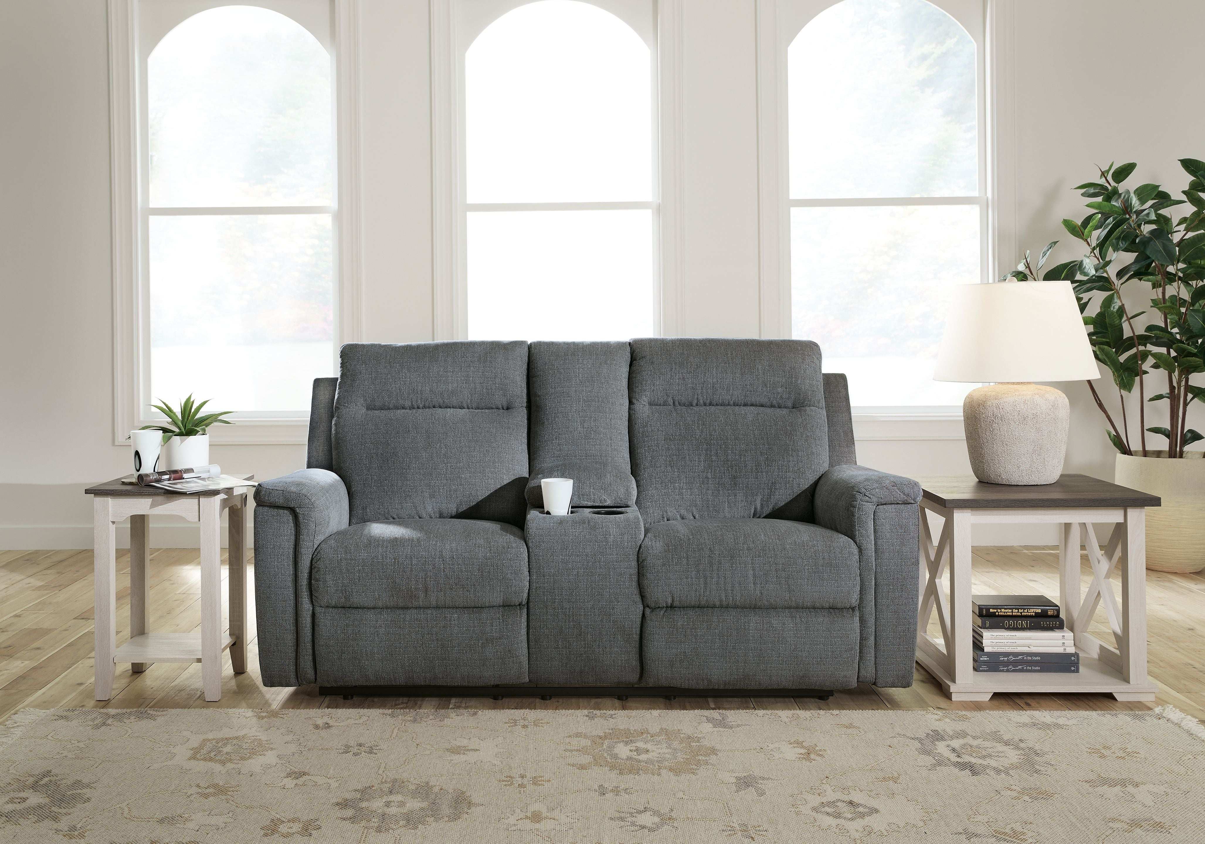 Barnsana - Dbl Power Reclining Loveseat With Console - Best Buy Furniture