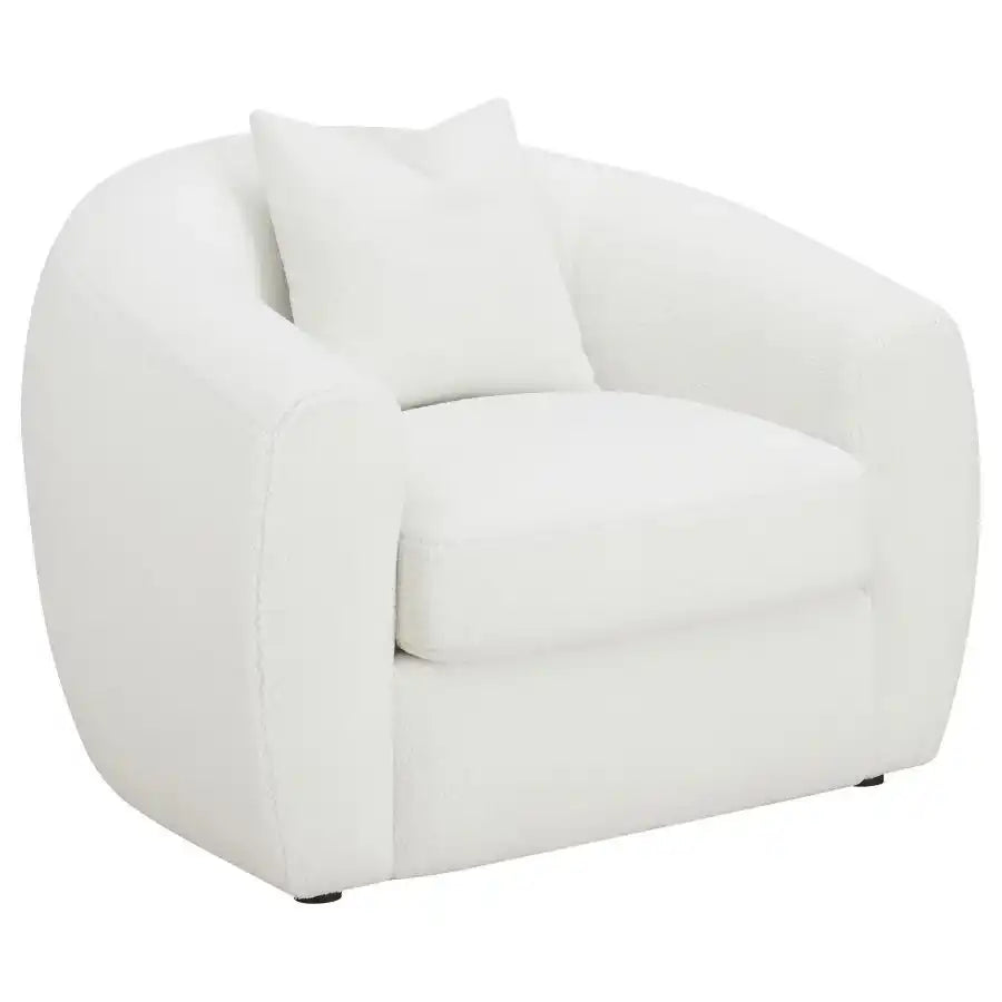 Isabella - Faux Sheepskin Upholstered Accent Chair Natural - Ivory - Best Buy Furniture
