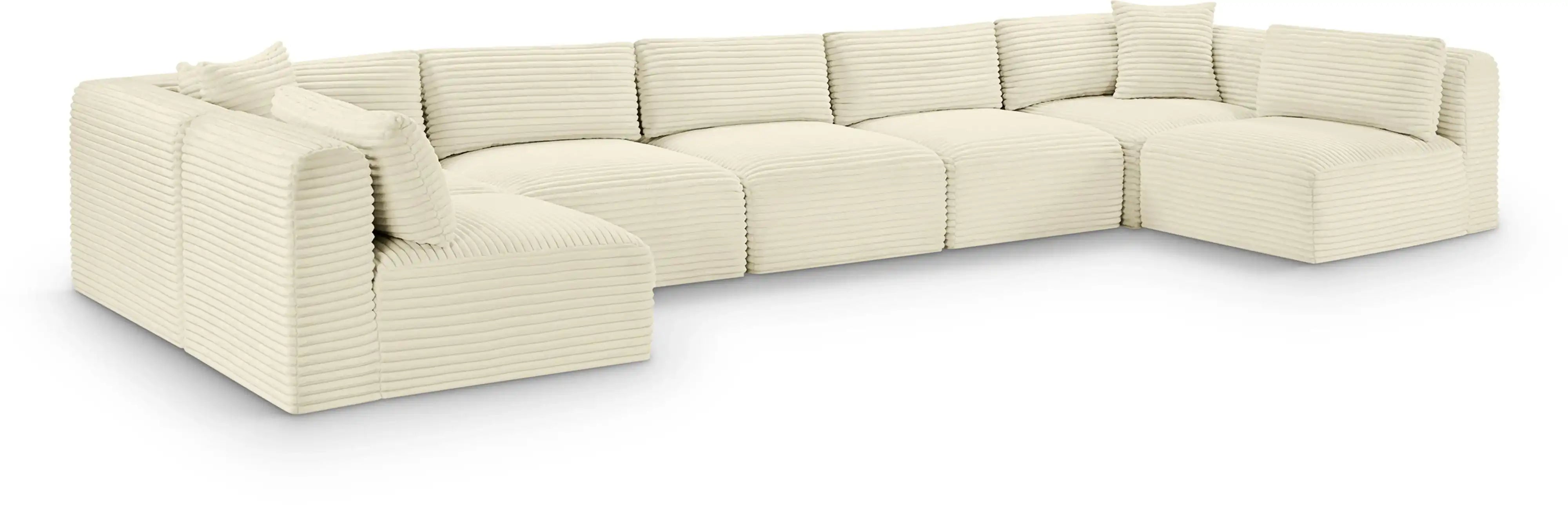 Shaggy - 7 Piece Modular U-Shaped Armless Sectional - Best Buy Furniture