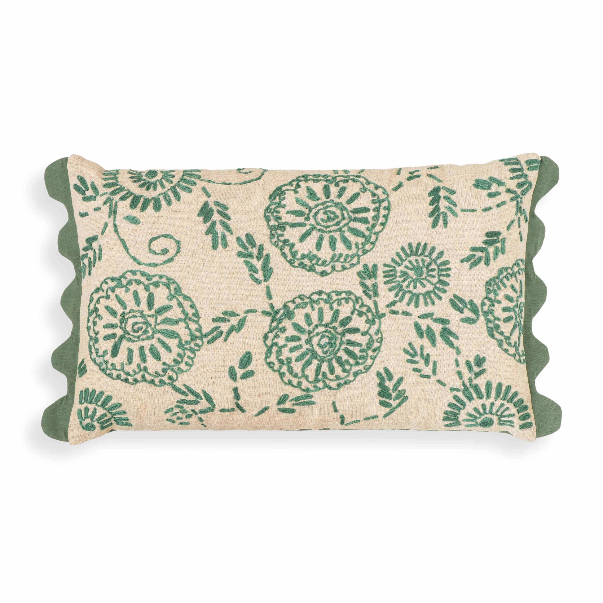 Portia - Embroidered Cotton Flex 20" x 12" Accent Cushion - Best Buy Furniture