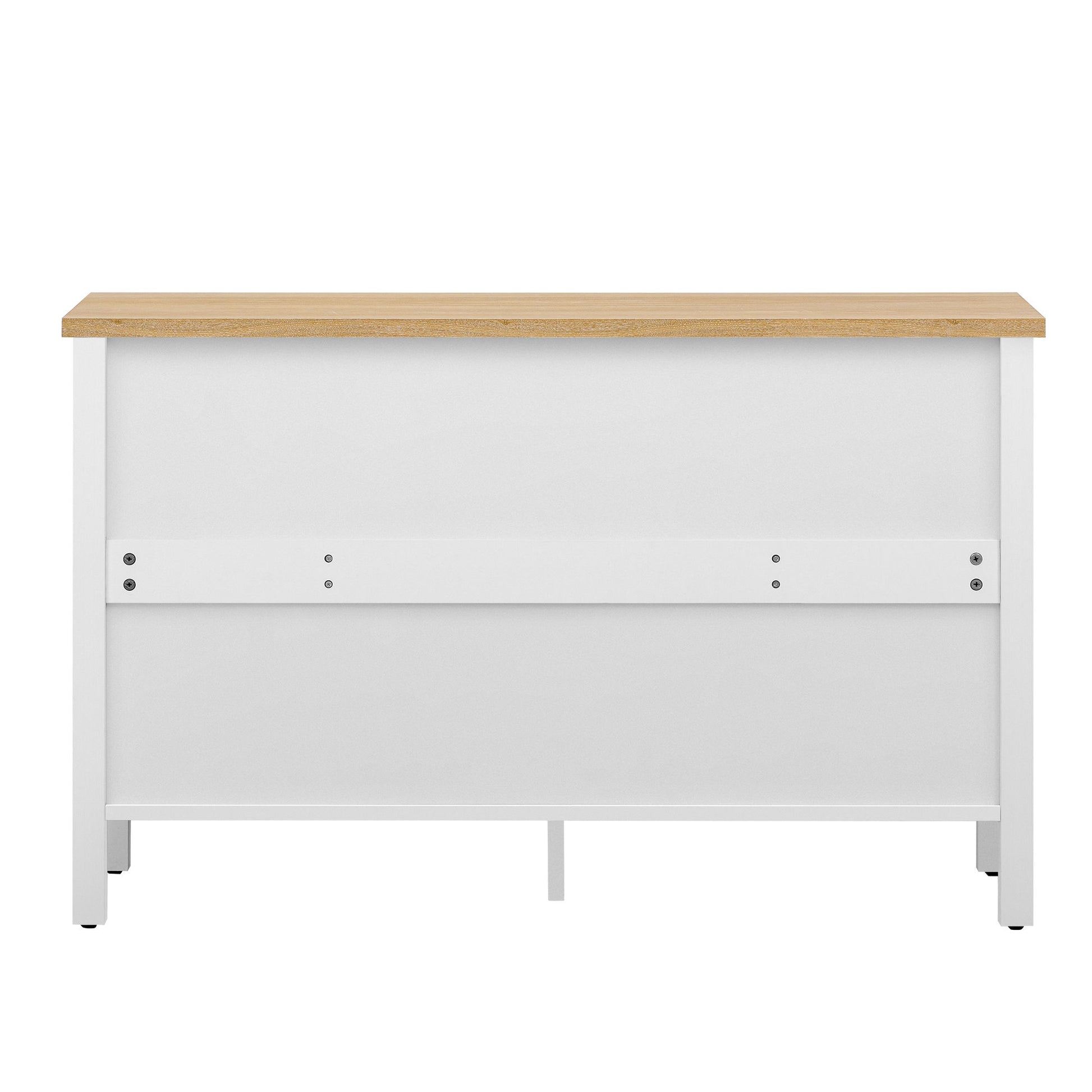 Retro TV Stand With 3 Spacious Cabinets, Glass Cabinet Doors And Anti-Tip Device - Best Buy Furniture