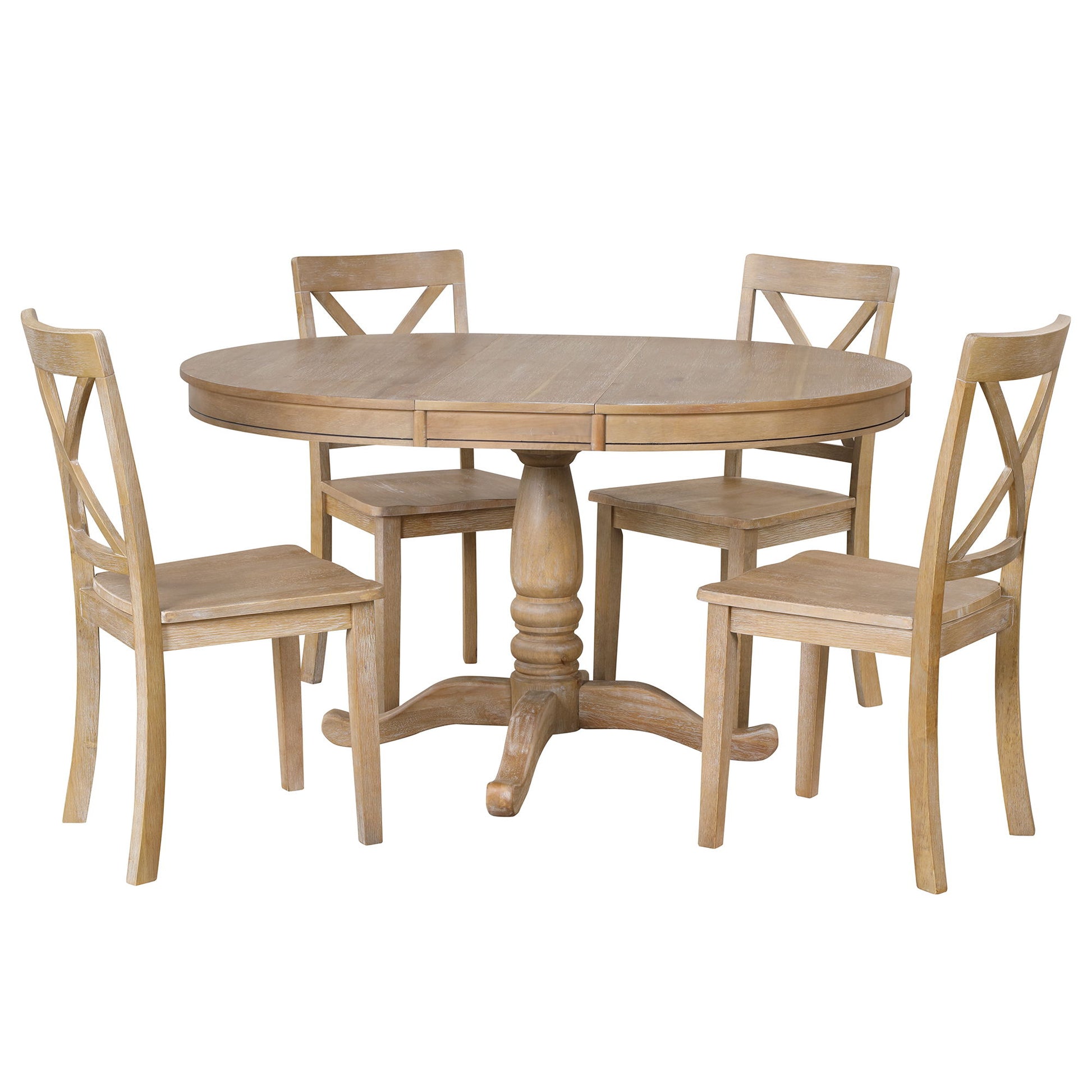 Modern Dining Table Set For 4, Round Table And 4 Kitchen Room Chairs, 5 Piece Kitchen Table Set For Dining Room, Dinette, Breakfast Nook - Best Buy Furniture