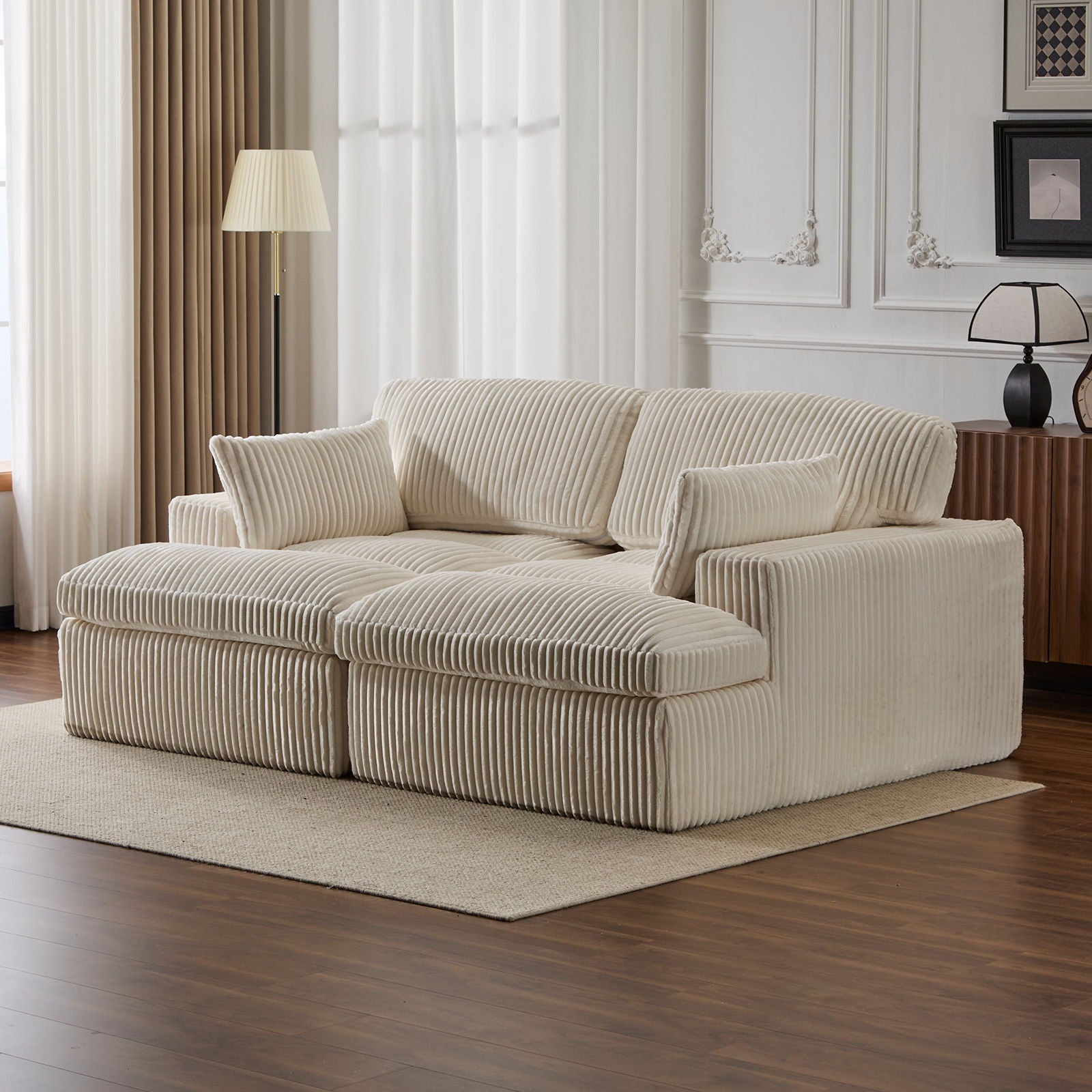 Double Chaise Lounge Chair, Oversized Upholstered Sleeper Cloud Couch - Best Buy Furniture