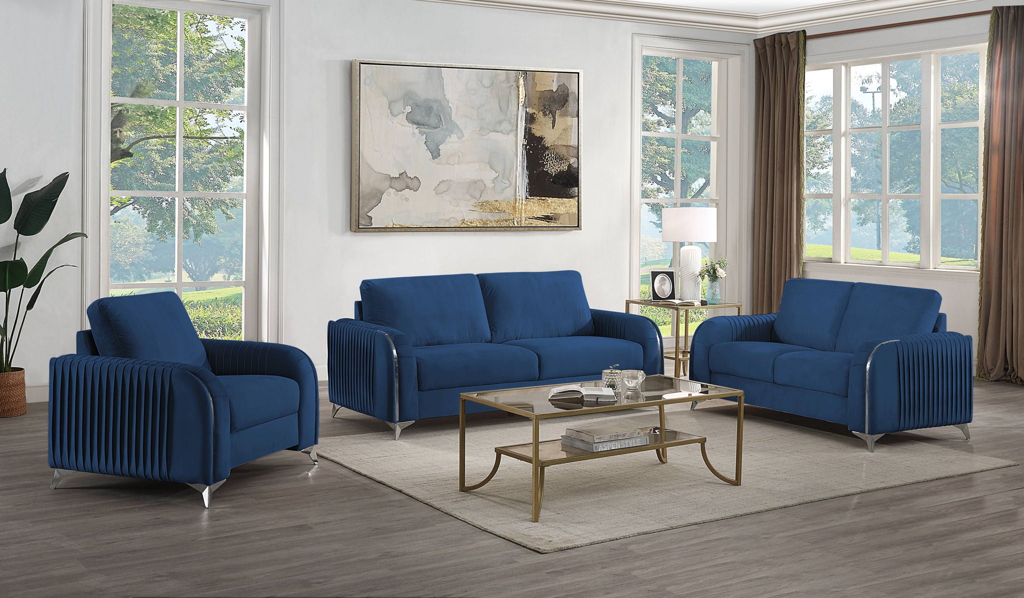Wenona - Velvet Living Room Set - Best Buy Furniture