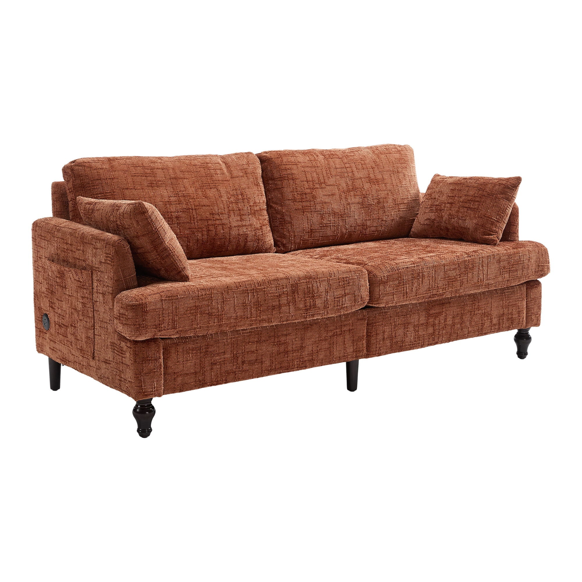 Chenille 2 Seater Sofa With LED Light, USB Charging Port, And Storage Bag - Best Buy Furniture