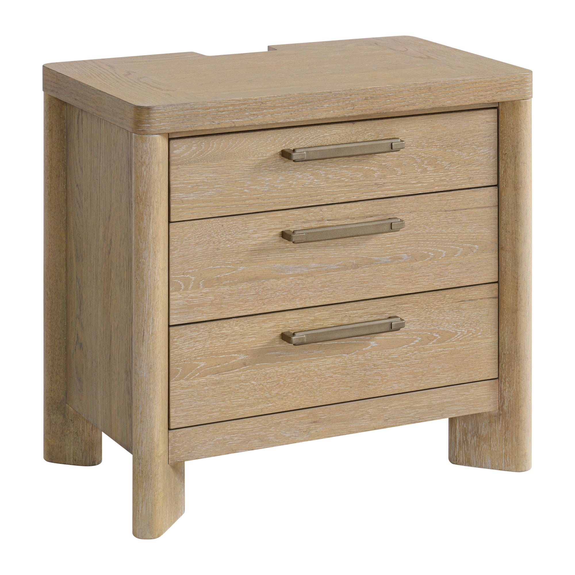 Clove - 3 Drawer Nightstand - Tan - Best Buy Furniture