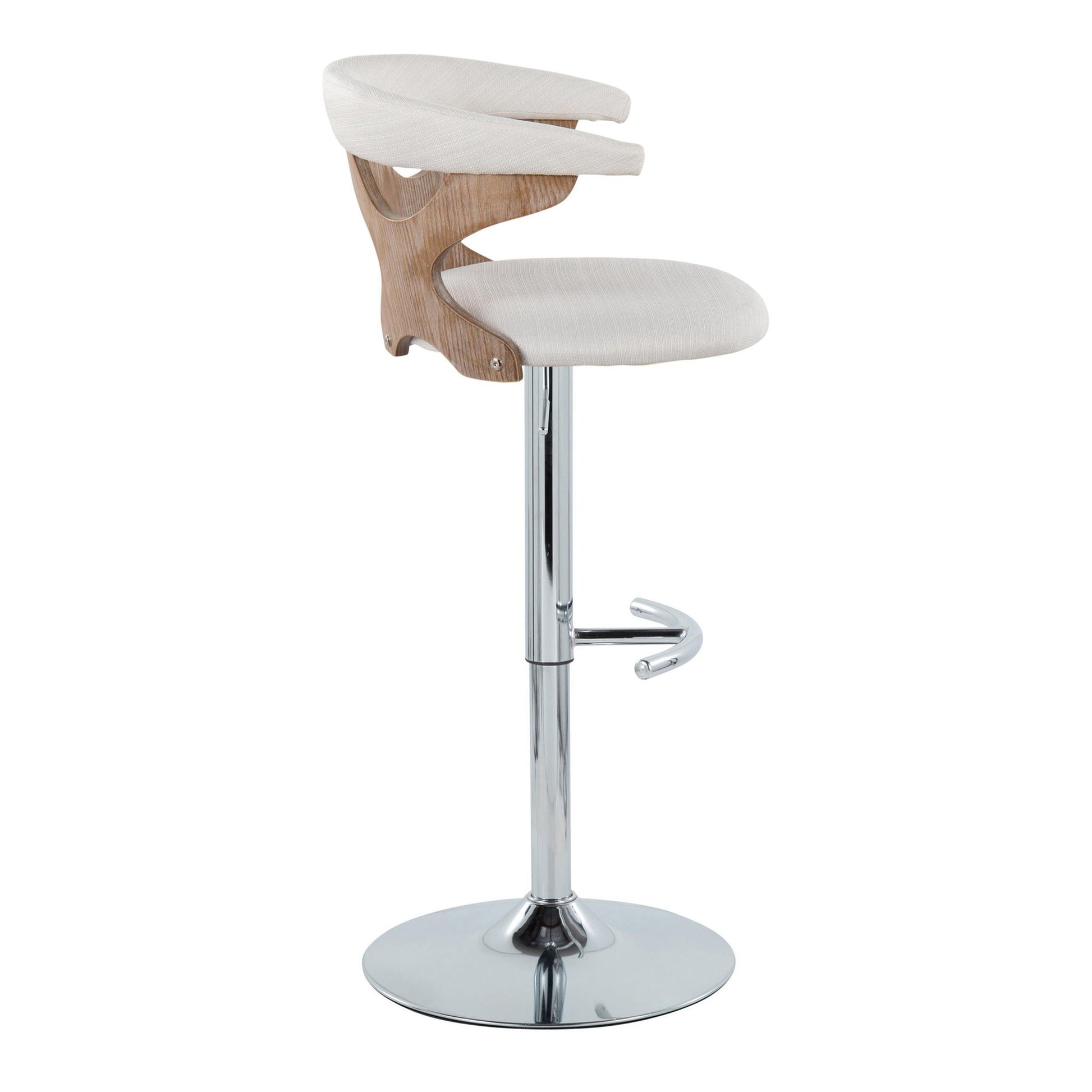 Gardenia - Contemporary Adjustable Barstool With Swivel / Rounded T Footrest (Set of 2) - Best Buy Furniture