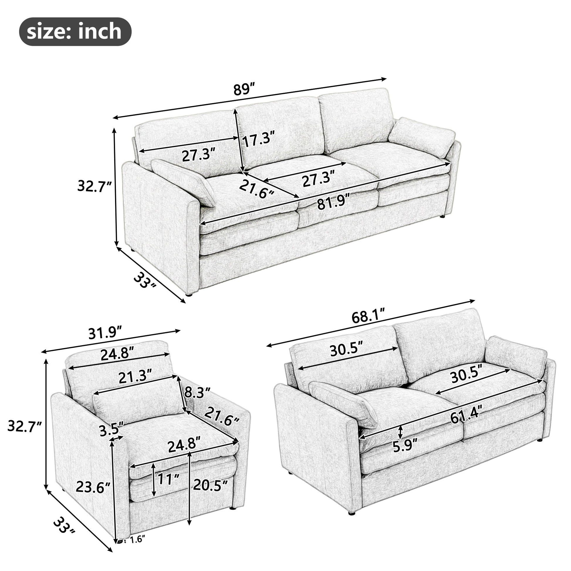 Cozy Upholstered Sofa Set For Living Room - Best Buy Furniture