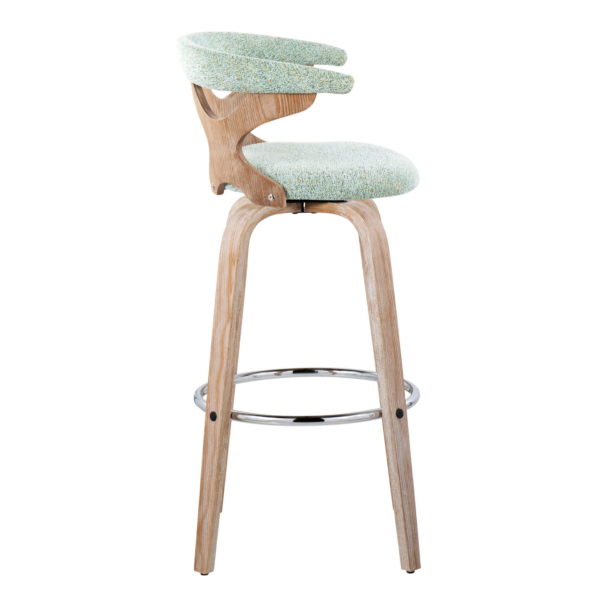 Gardenia - Contemporary Fixed Height Barstool With Swivel With Round Footrest (Set of 2) - Best Buy Furniture