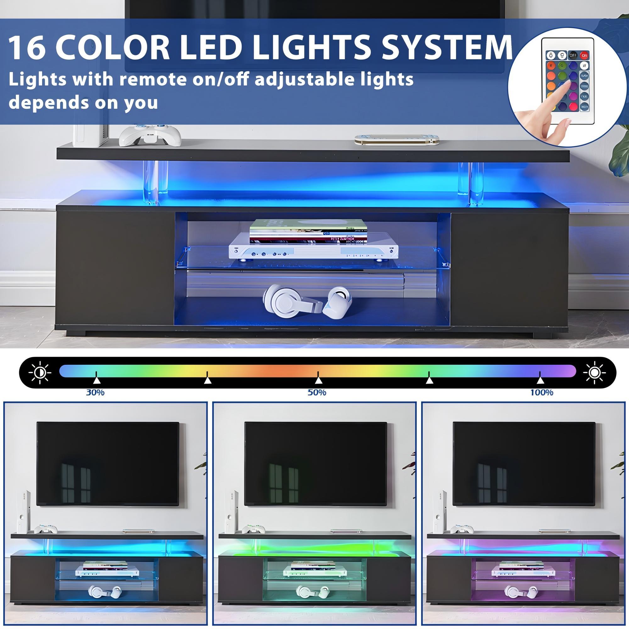 TV Stant With LED And Large Side Cabinet - Best Buy Furniture