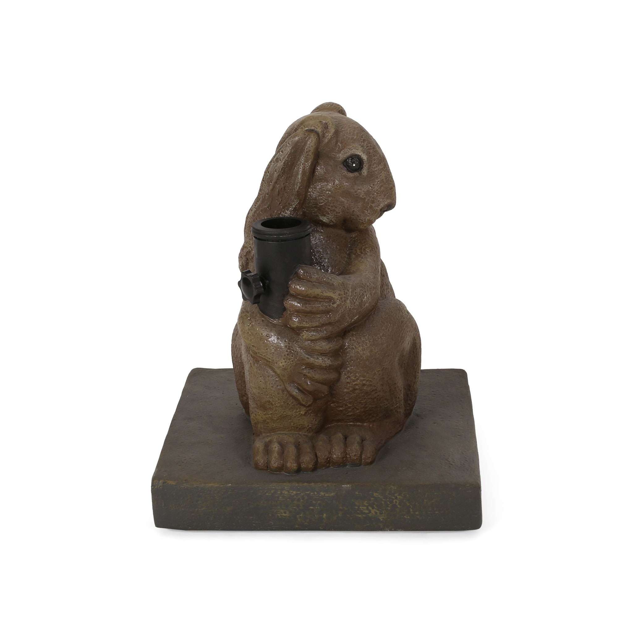 Hand Crafted Rabbit Umbrella Base With Playful Design - Light Brown - Best Buy Furniture