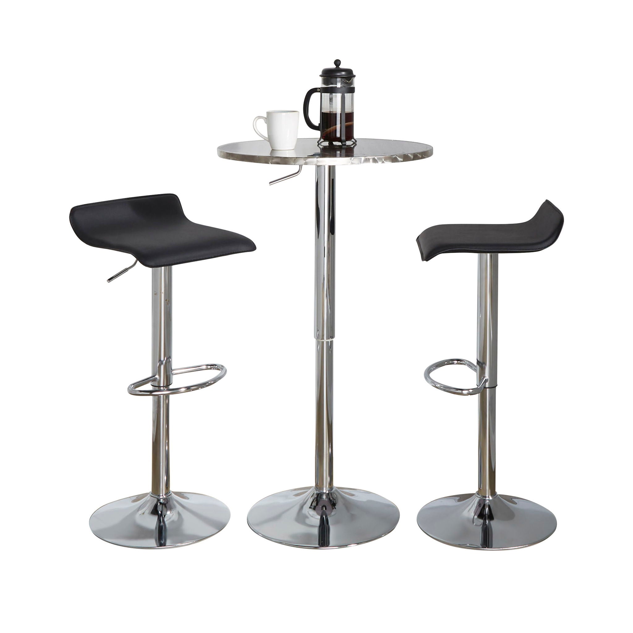 Ale - 3 Piece Bar Set Bistro Round Contemporary Adjustable Oval Footrest - Best Buy Furniture