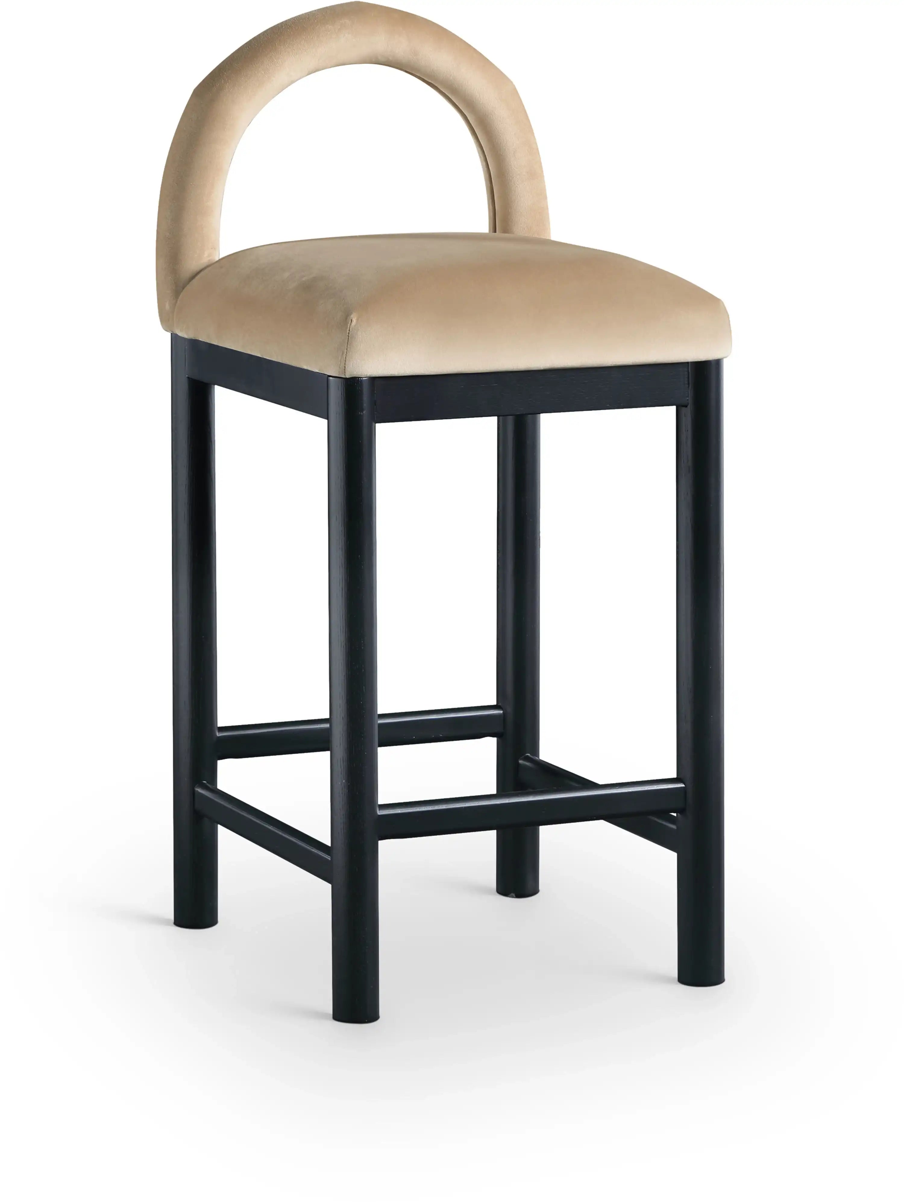Conrad - Velvet Counter Stool With Black Legs - Best Buy Furniture