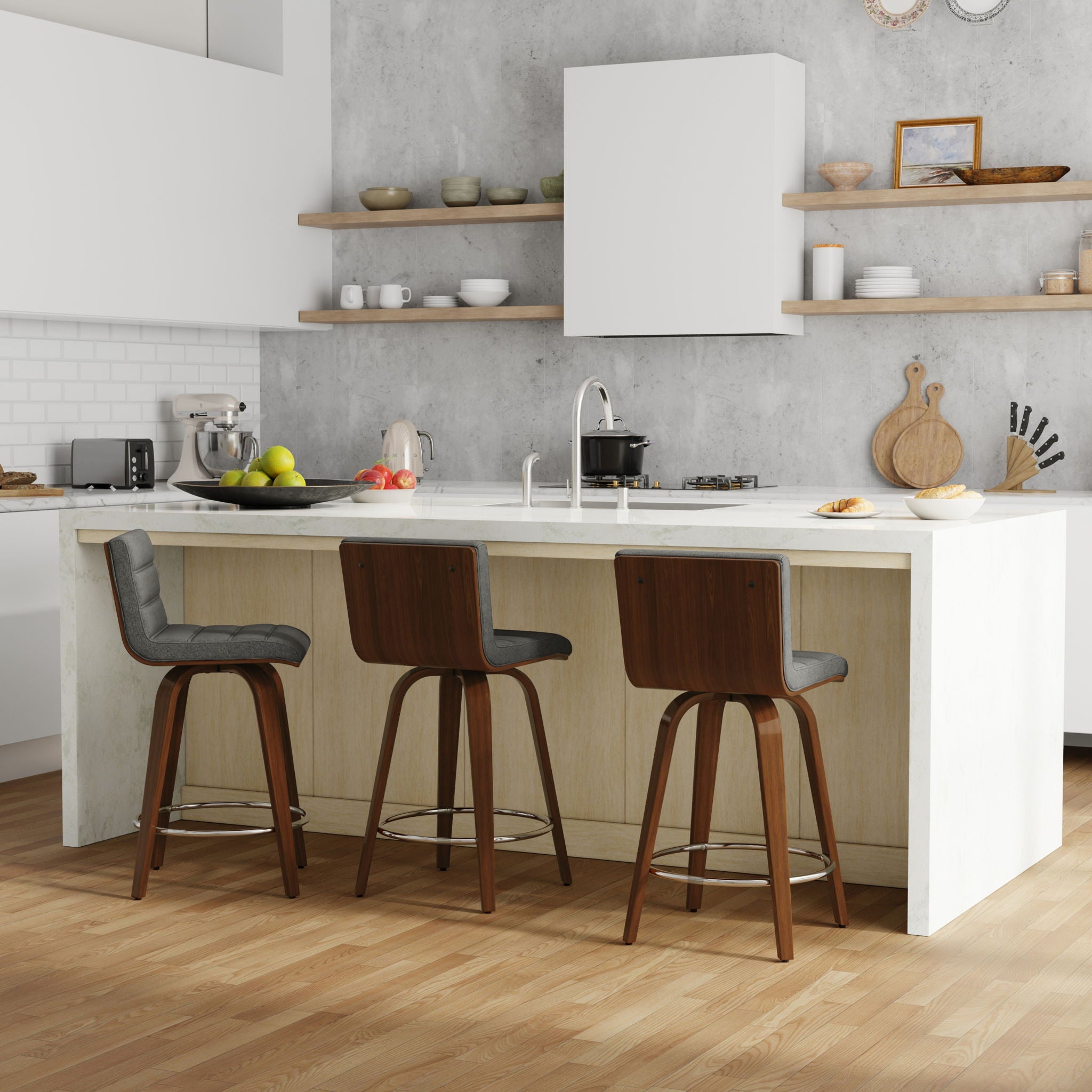 Roland - Upholstered Swivel Counter Height Stool - Best Buy Furniture