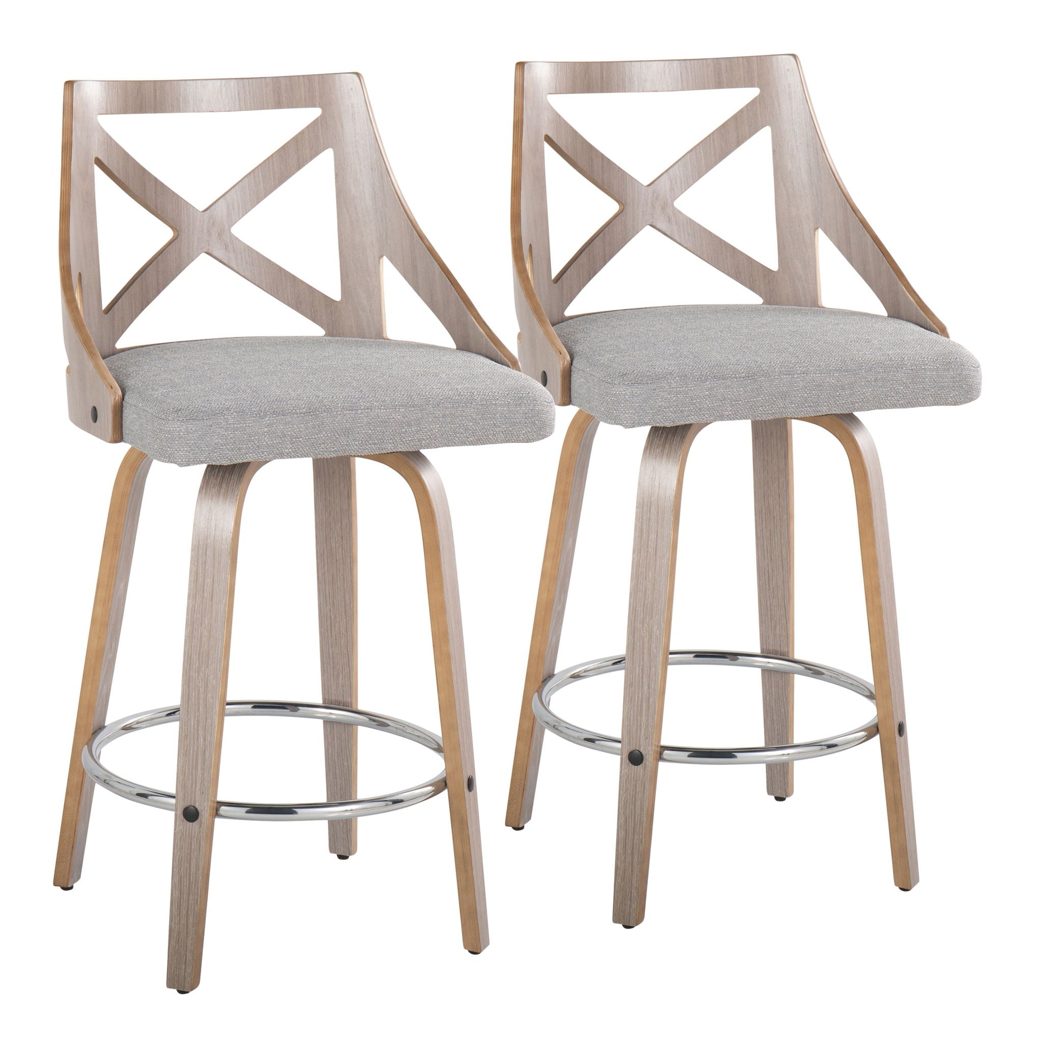 Charlotte - Farmhouse Fixed Height Counter Stool With Round Footrest (Set of 2) - Best Buy Furniture