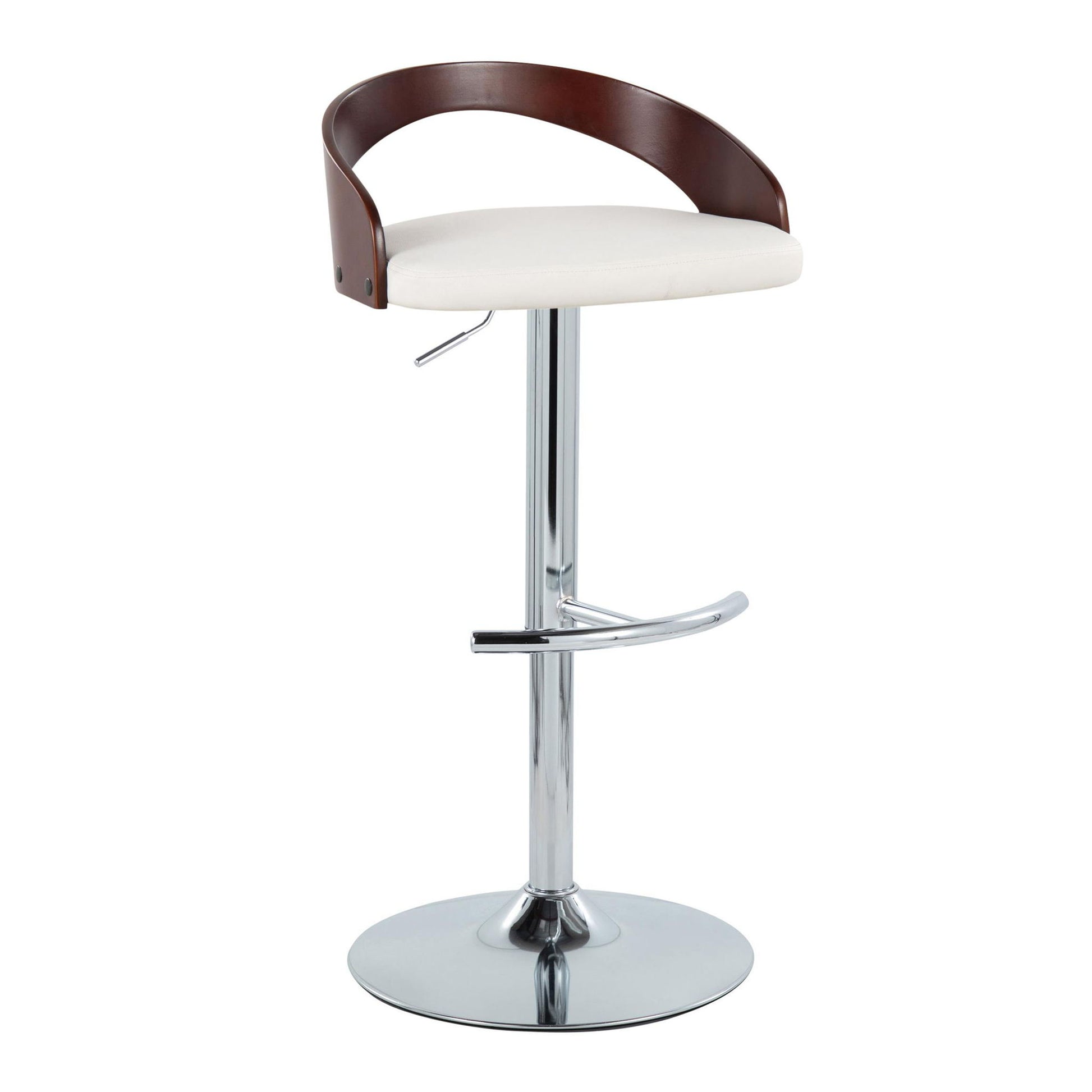Grotto - Contemporary Adjustable Barstool & Swivel With Rounded T Footrest (Set of 2) - Best Buy Furniture