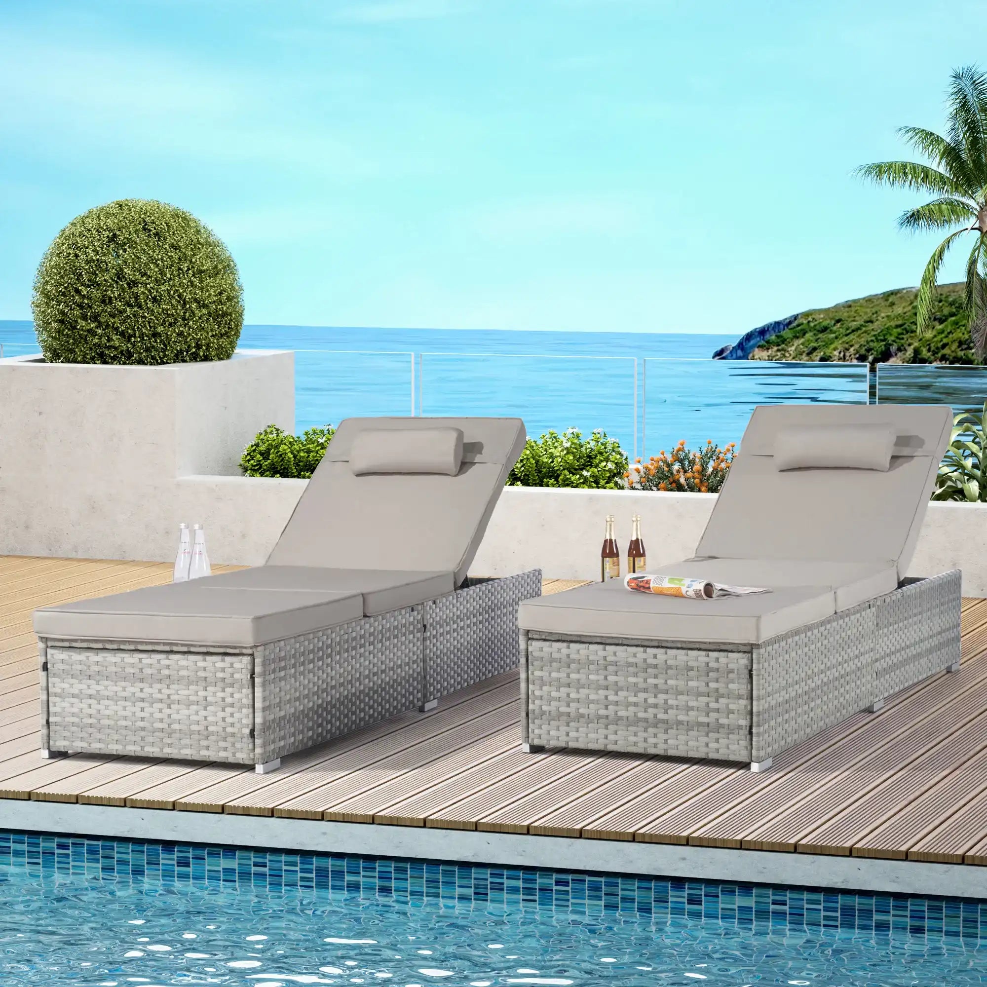 Outdoor Chaise Lounge Chairs Set of 2 - Best Buy Furniture