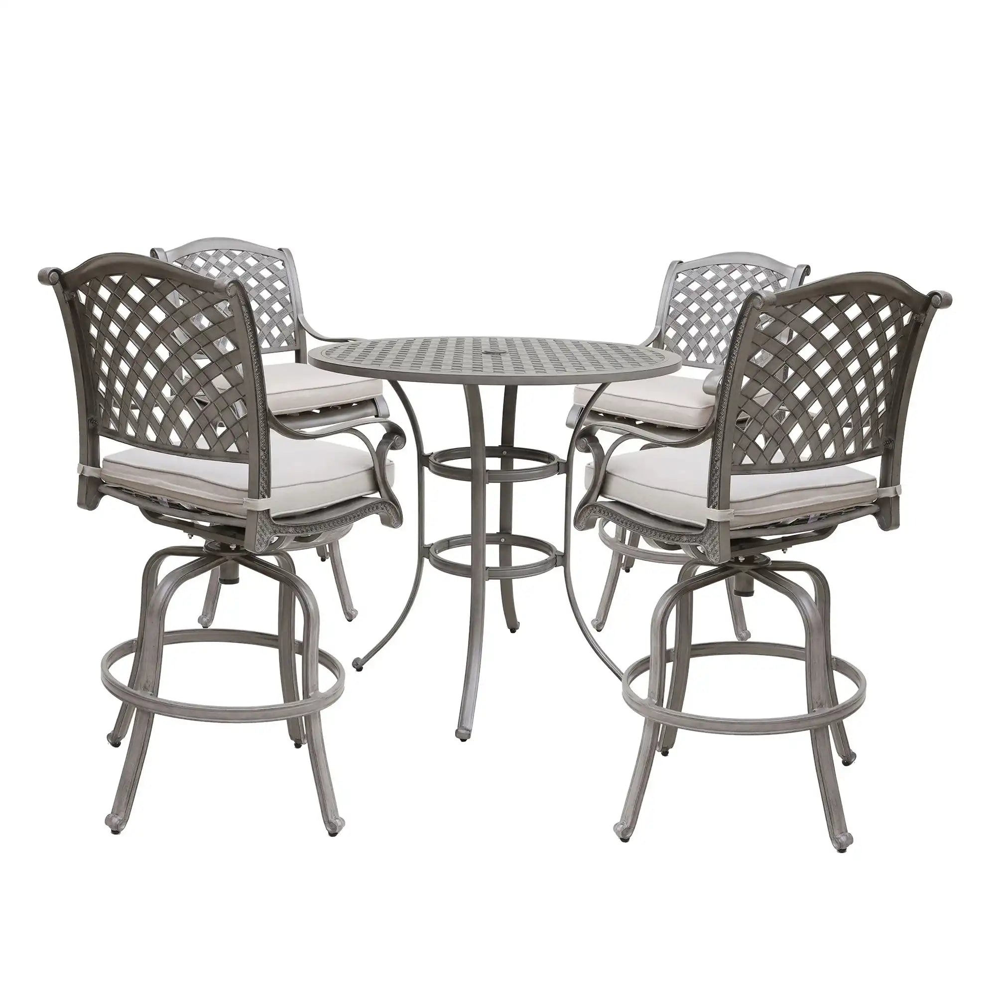 Cast Aluminum Bar Set With Cushion - Best Buy Furniture