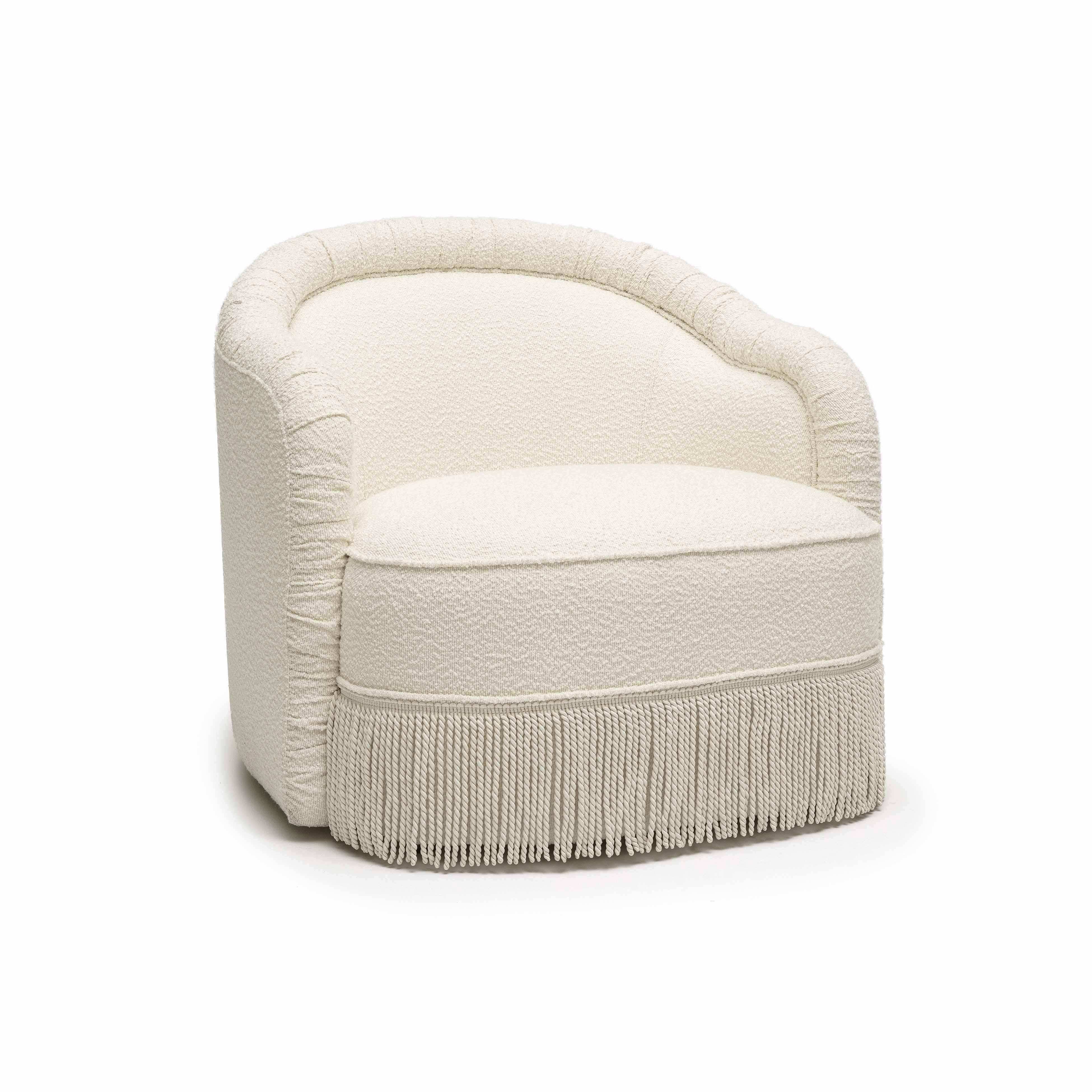 Pamela - Boucle Tassel Lounge Chair - Best Buy Furniture