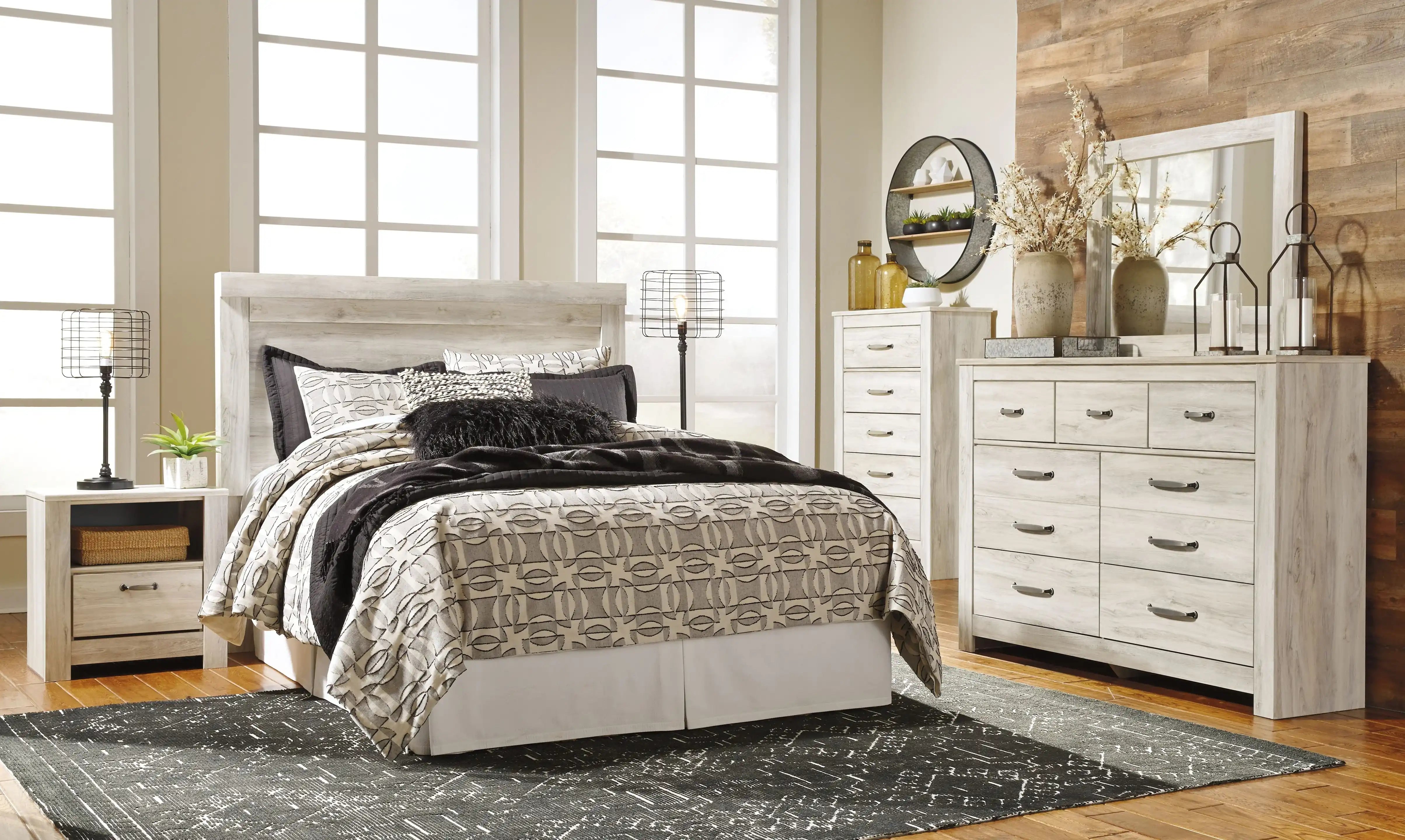 Bellaby - Dresser, Mirror, Panel Headboard Set - Best Buy Furniture