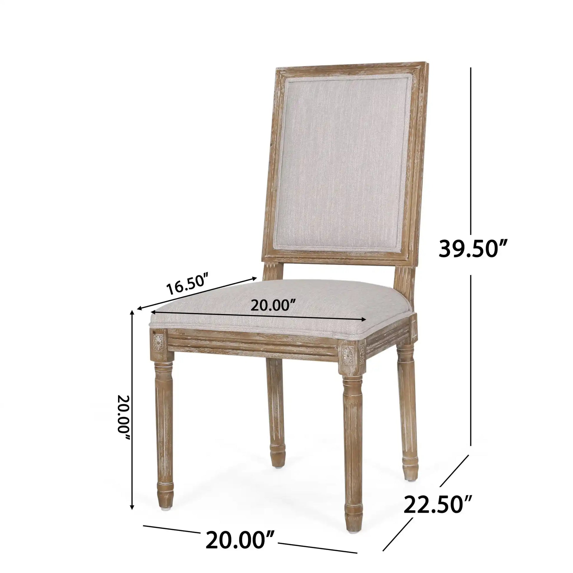 French Country Style Dining Chair With Upholstered Seating And Fluted Legs - Best Buy Furniture
