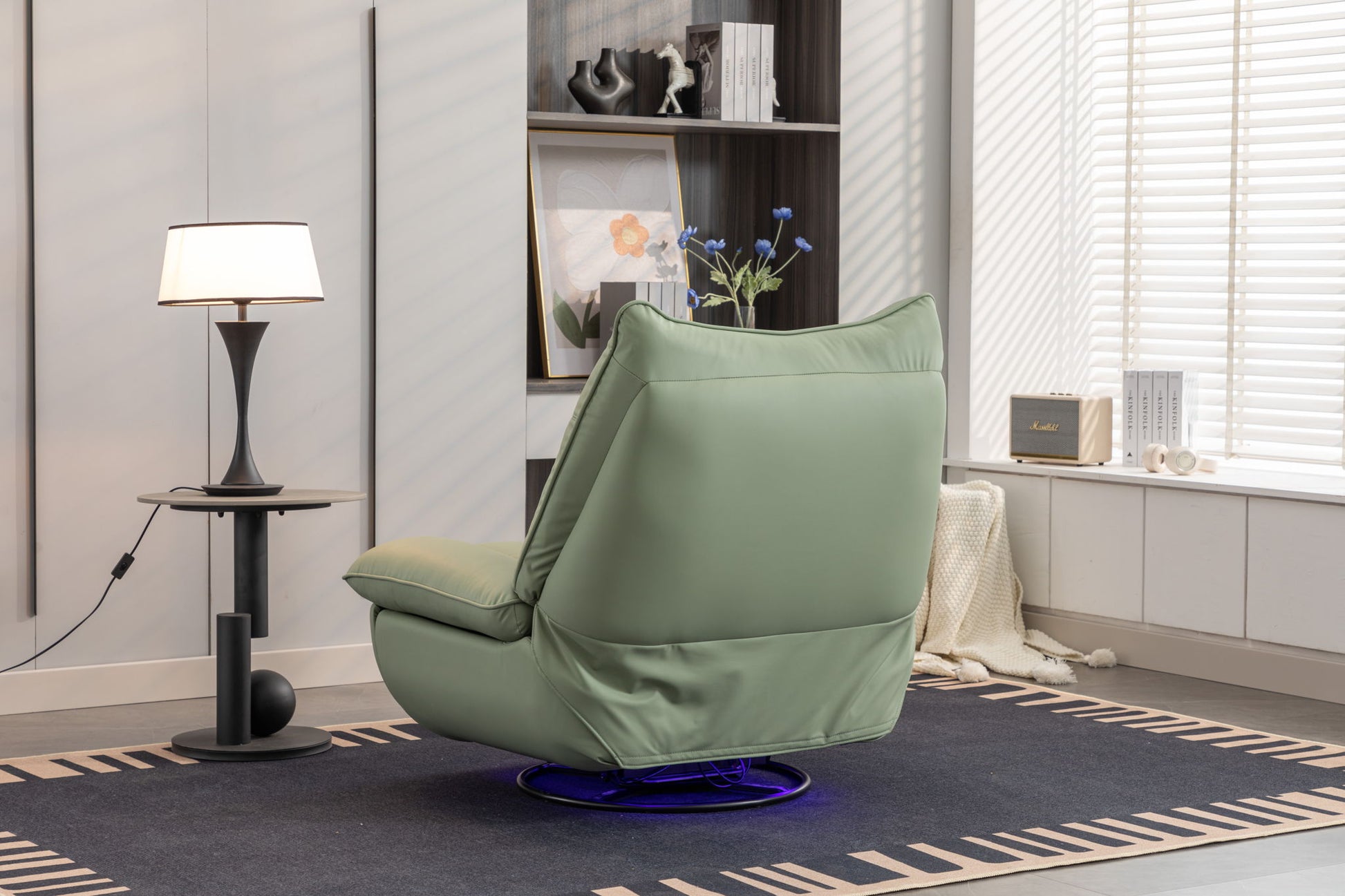 270 Swivel Glider Recliner Chair, Power Recliner Rocking Chair, USB Port Charge For Nursery Chair With Atmosphere Lamp For Living Room Bedroom Apartment - Best Buy Furniture