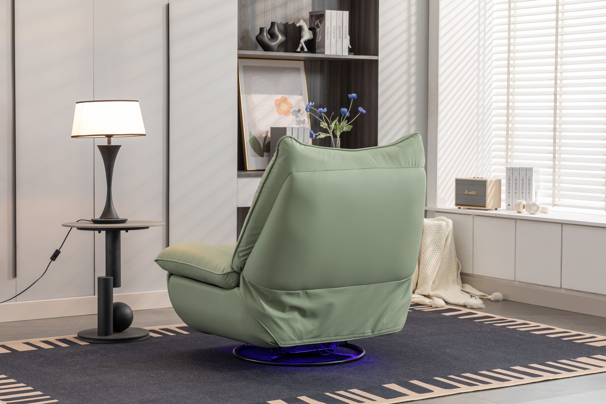 270 Swivel Glider Recliner Chair, Power Recliner Rocking Chair, USB Port Charge For Nursery Chair With Atmosphere Lamp For Living Room Bedroom Apartment - Best Buy Furniture