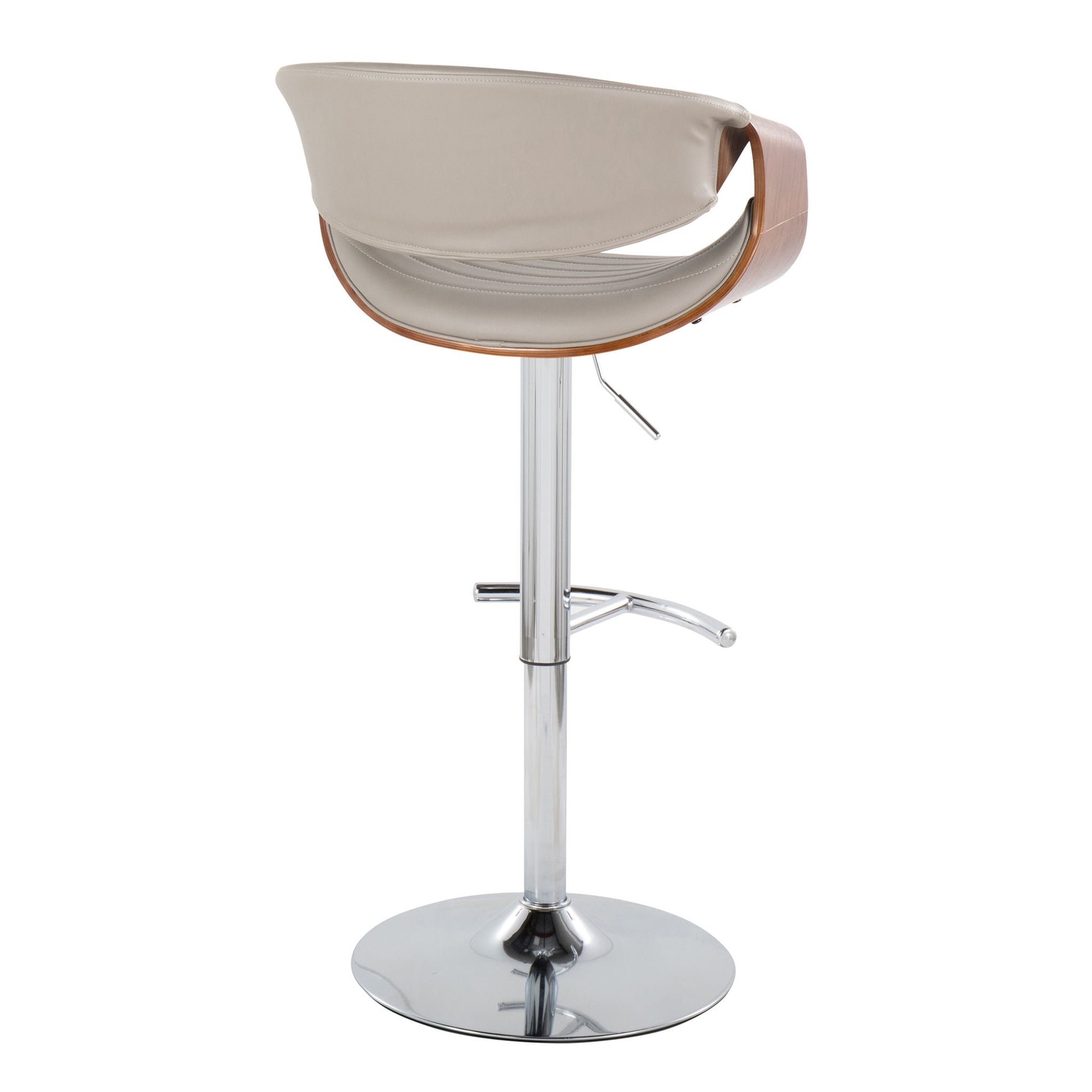 Symphony - Mid Century Modern Adjustable Barstool & Swivel With Rounded T Footrest (Set of 2) - Best Buy Furniture