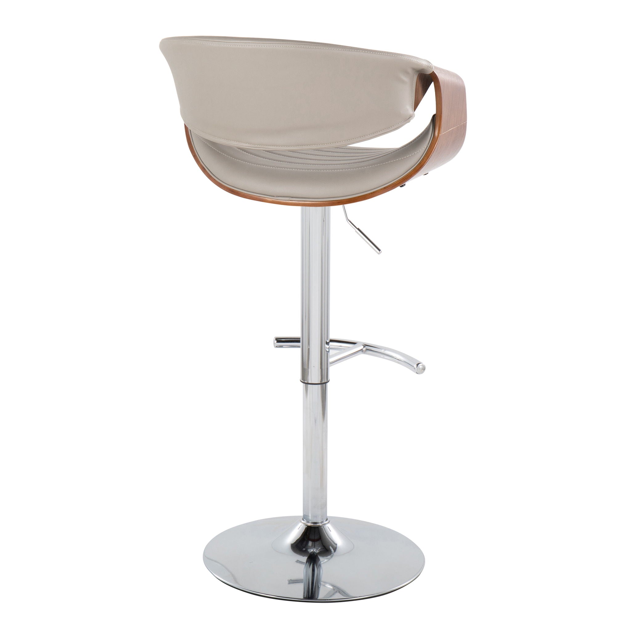Symphony - Mid Century Modern Adjustable Barstool & Swivel With Rounded T Footrest (Set of 2) - Best Buy Furniture