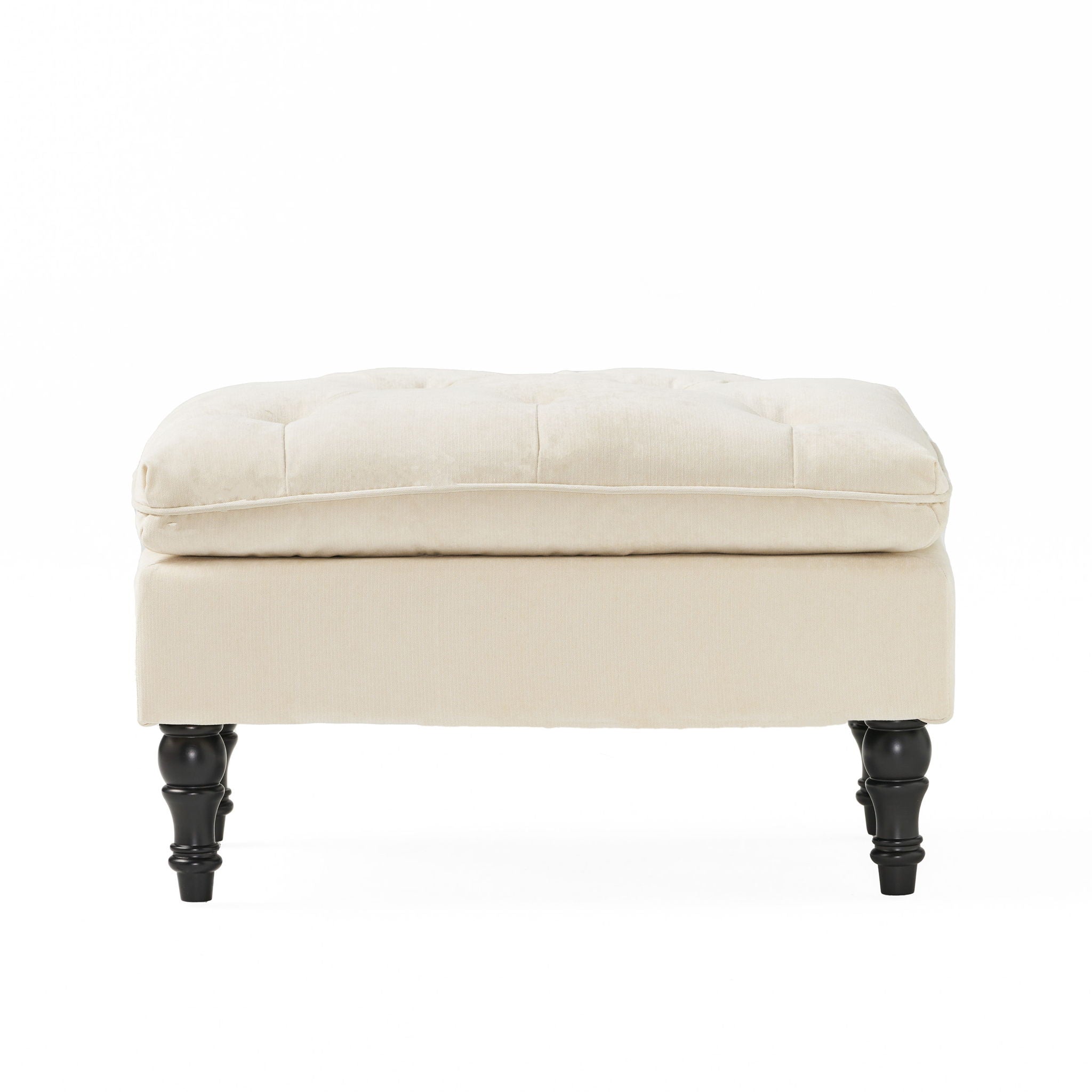Lofton - Pillow Top Ottoman With Button Tufting - Cream - Best Buy Furniture