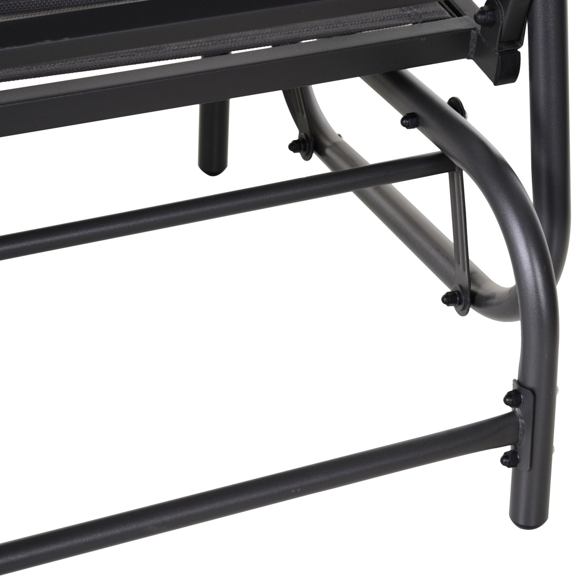 Outsunny - 2 Person Outdoor Glider Bench, Patio Double Swing Rocking Chair Loveseat With Powder Coated Steel Frame For Backyard Garden Porch - Gray - Best Buy Furniture