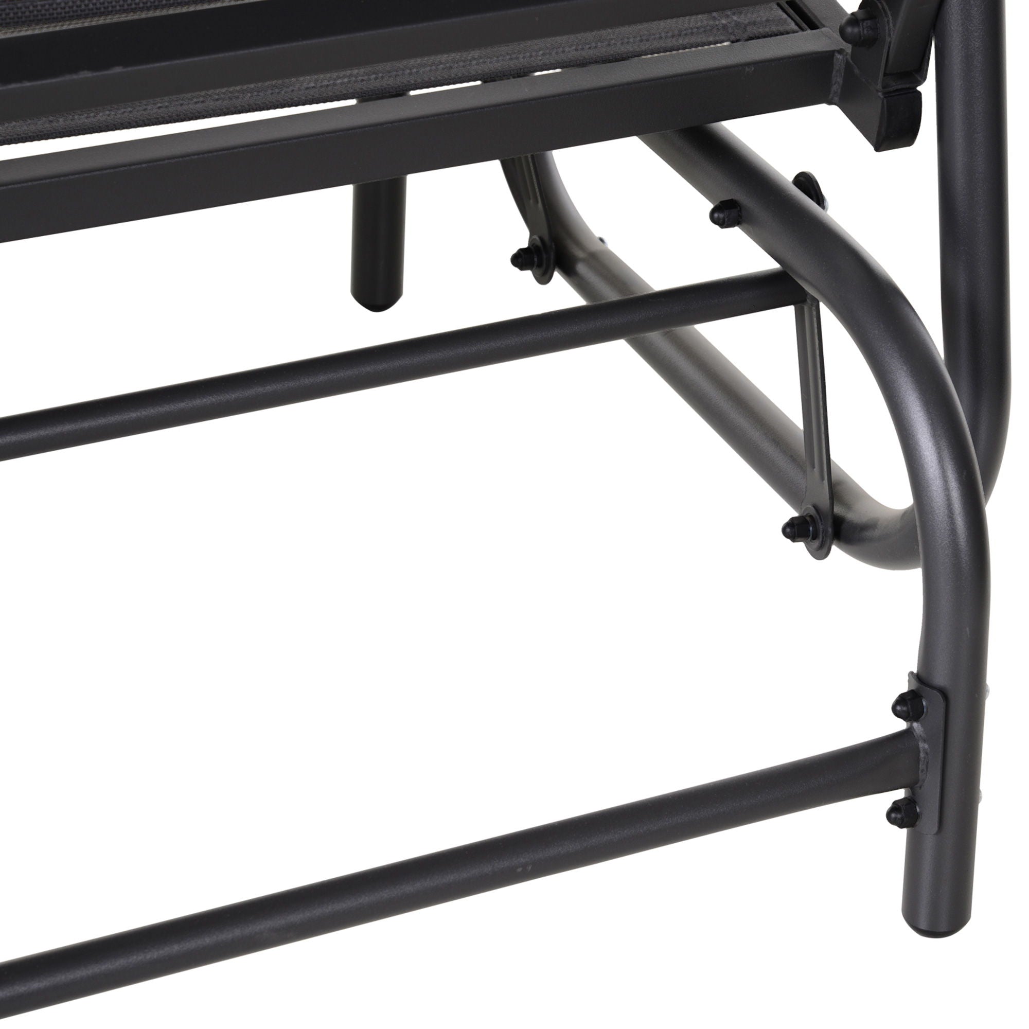 Outsunny - 2 Person Outdoor Glider Bench, Patio Double Swing Rocking Chair Loveseat With Powder Coated Steel Frame For Backyard Garden Porch - Gray - Best Buy Furniture