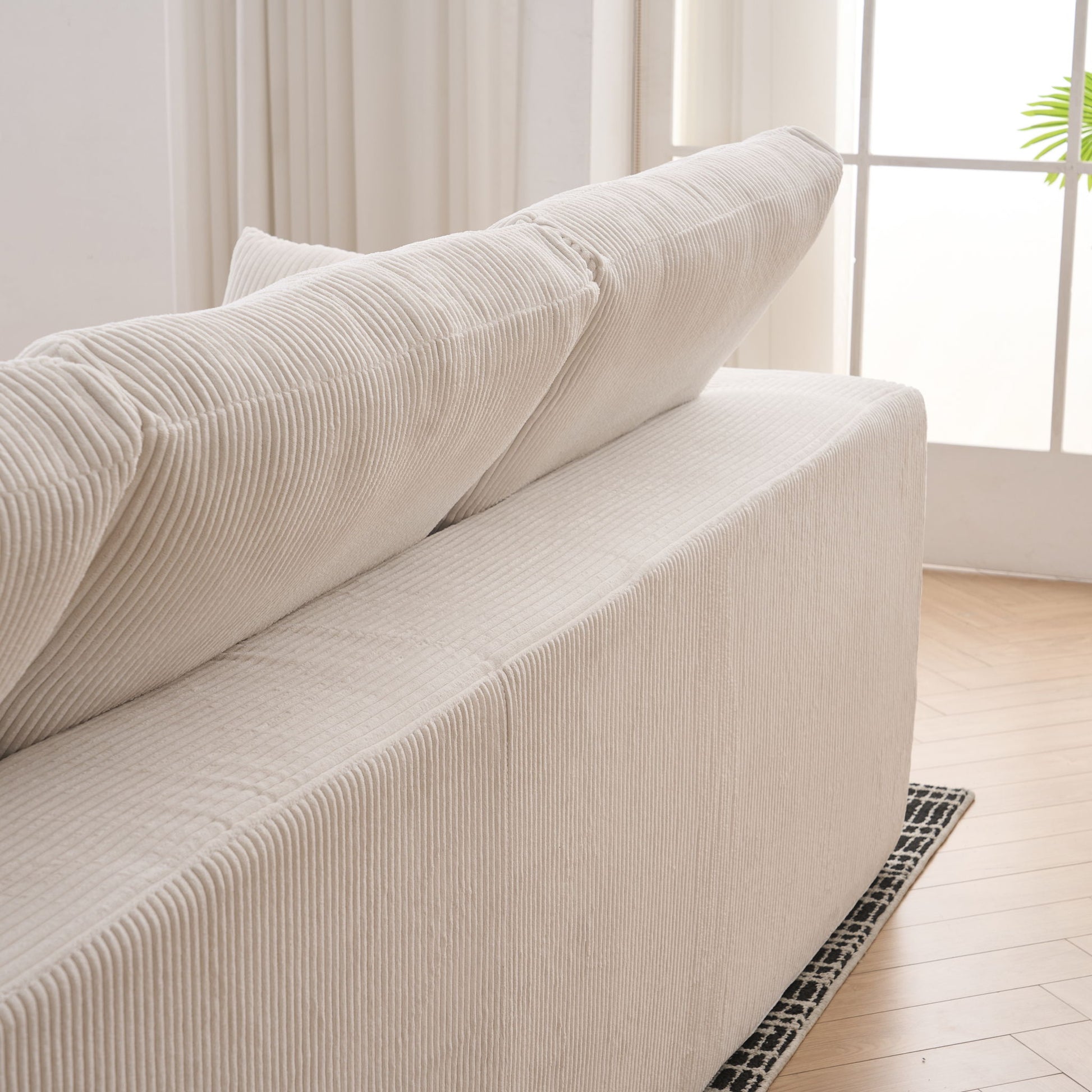 Modular Sectional Sofa With Ottoman, USB And Type C Charger, Petal Armrest Design - Best Buy Furniture