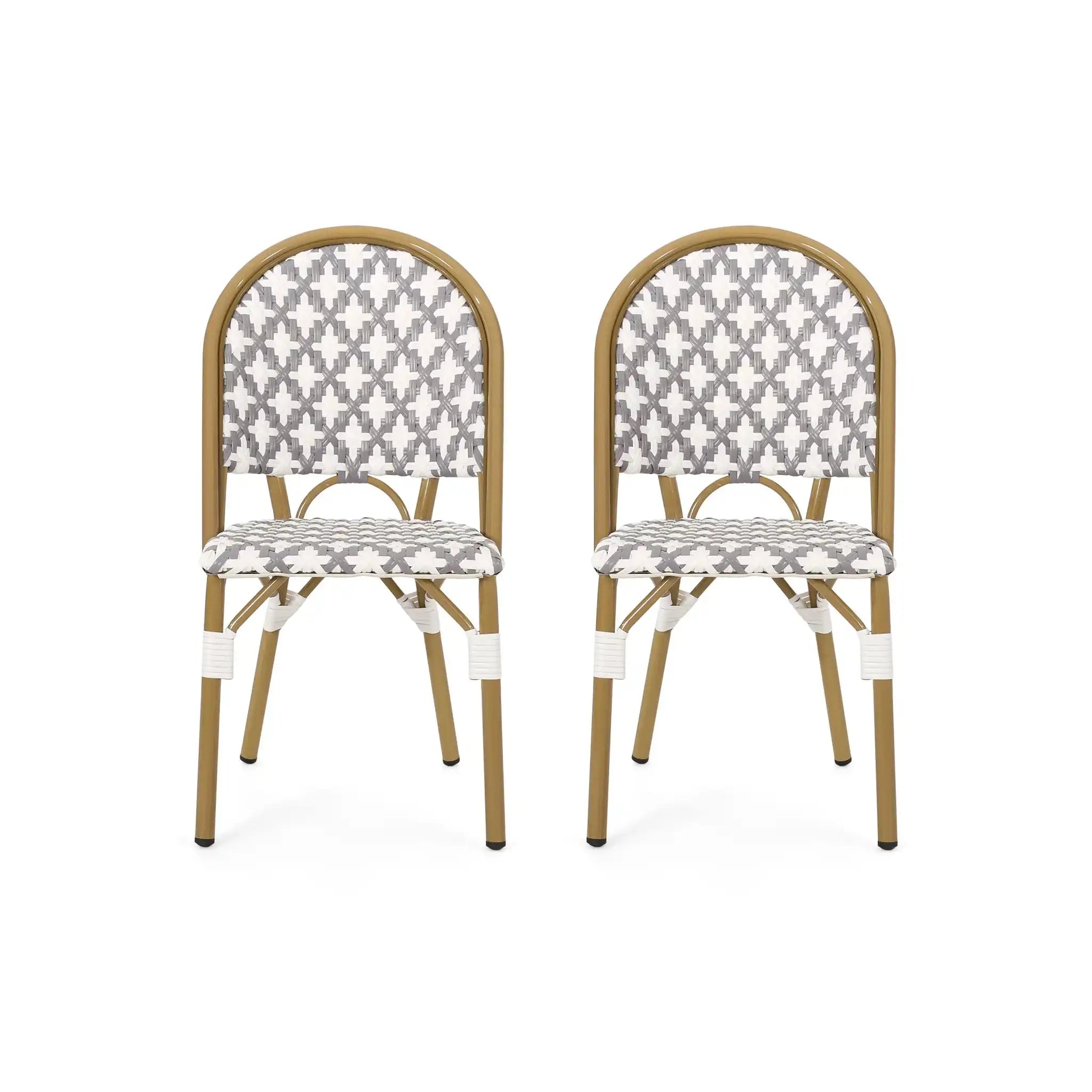 Chic French Bistro Chair With Durable Rattan And Aluminum Frame - Best Buy Furniture