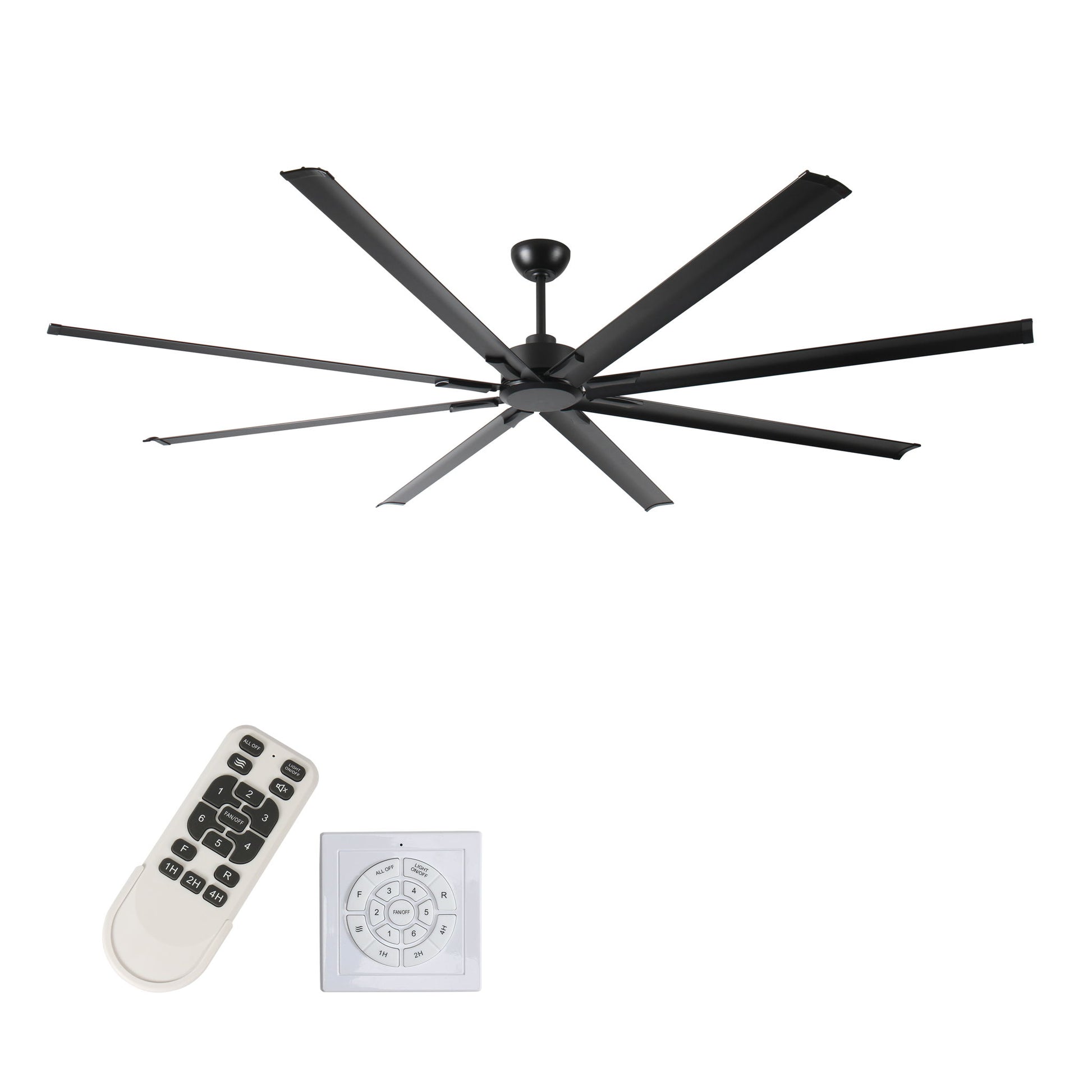 Industrial DC Motor Ceiling Fan, Large Ceiling Fan With 8 Reversible Blades, 5 Speed Remote Control, Home Or Commercial Ceiling Fans For Porch / Garage / Shop - Black - Best Buy Furniture