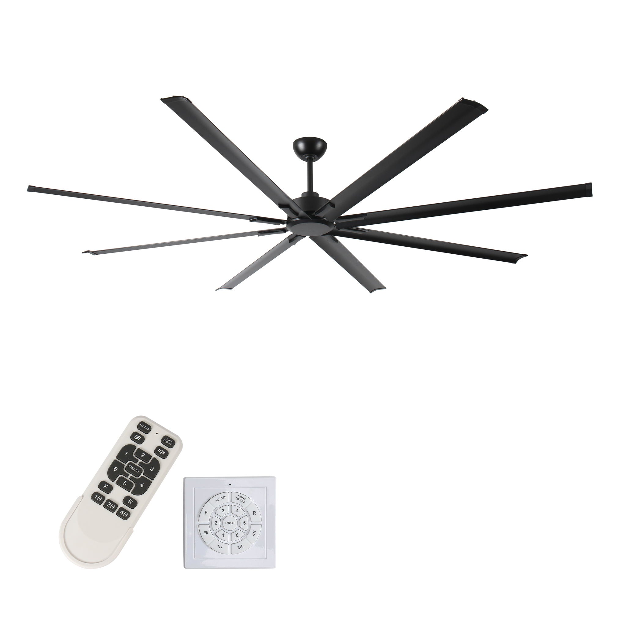 Industrial DC Motor Ceiling Fan, Large Ceiling Fan With 8 Reversible Blades, 5 Speed Remote Control, Home Or Commercial Ceiling Fans For Porch / Garage / Shop - Black - Best Buy Furniture