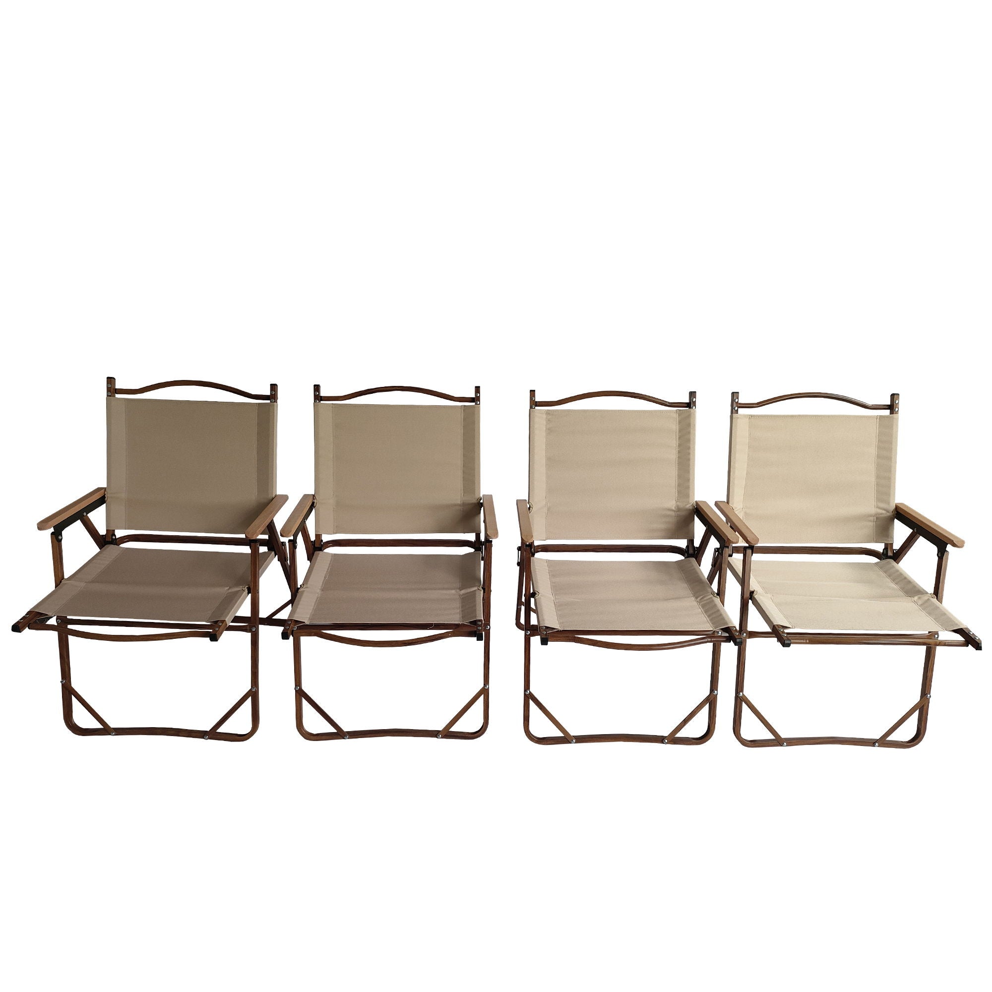 Comfy - Foldable And Portable Chair With Armrests, Indoor And Outdoor Universal (Set of 4) - Brown - Best Buy Furniture