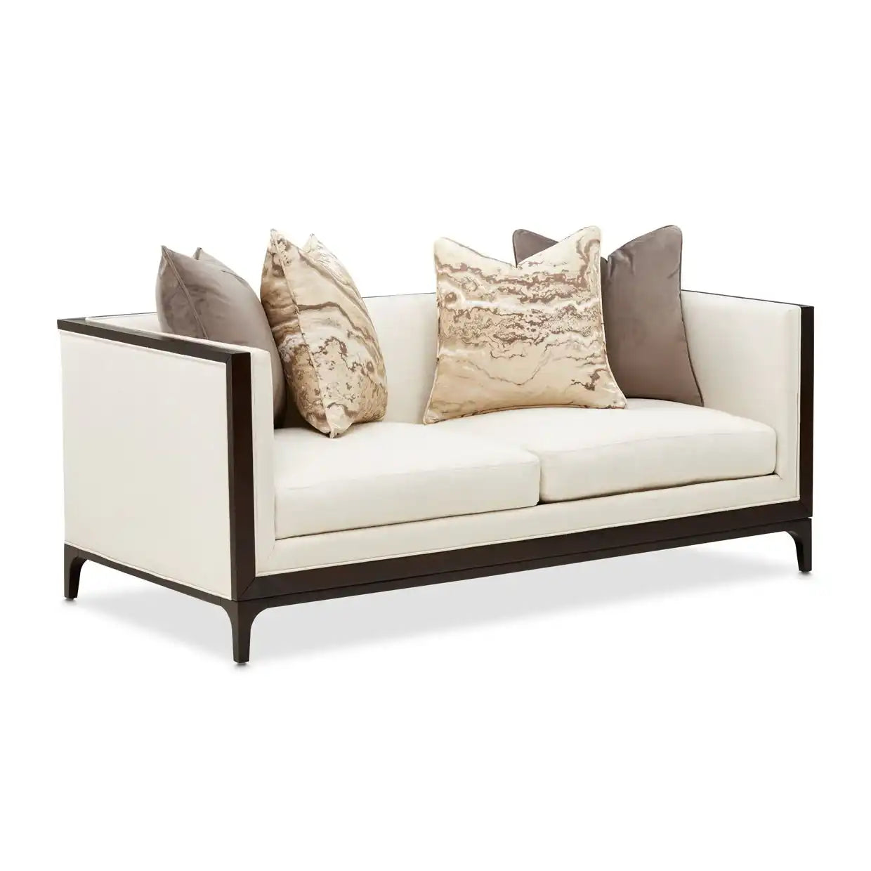 Belmont Place - Loveseat - Cream / Espresso - Best Buy Furniture