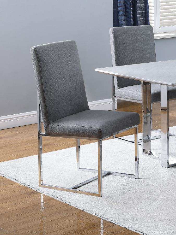 Mackinnon - Upholstered Dining Side Chair (Set of 2) - Gray - Best Buy Furniture