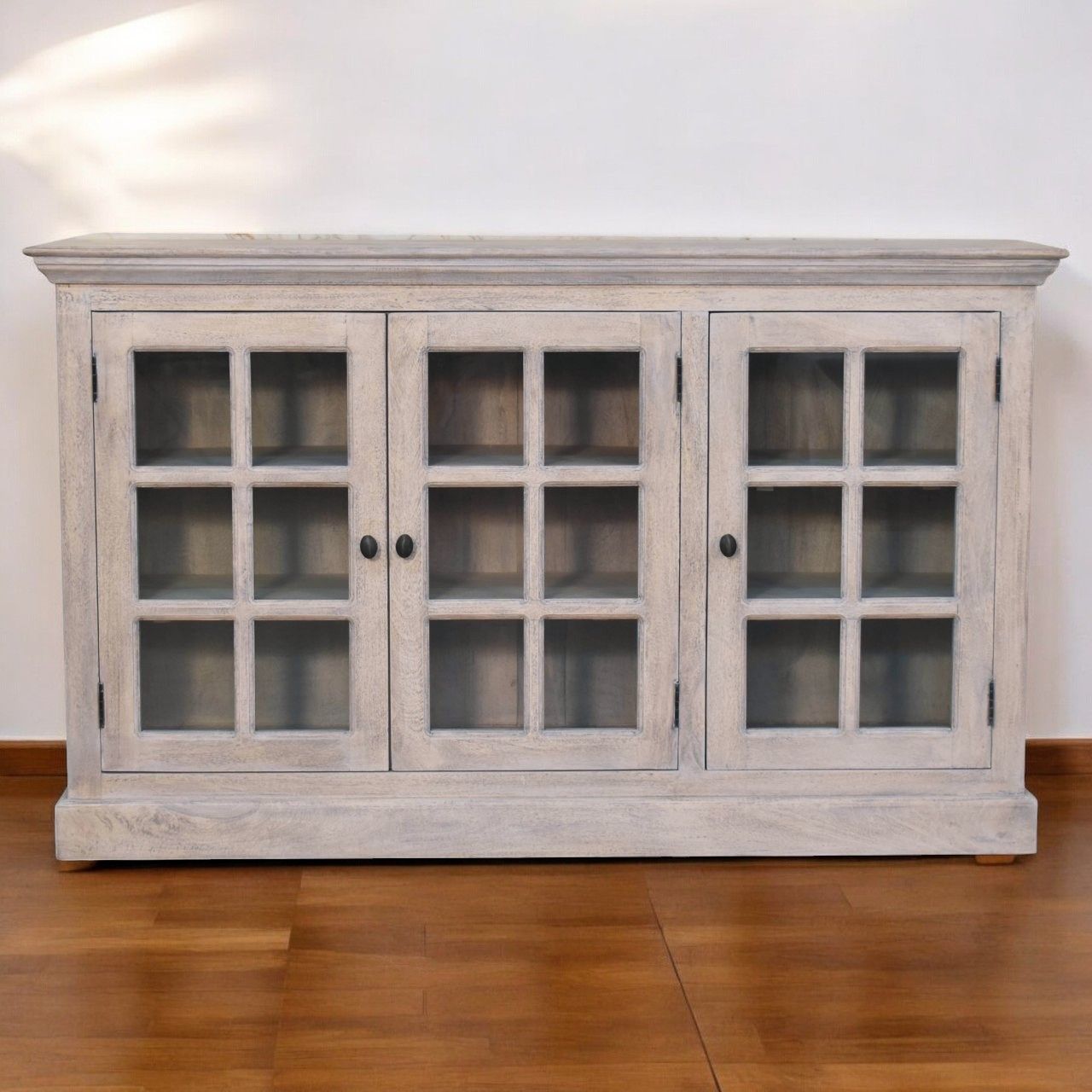 Triple Glazed Cabinet - Gray - Best Buy Furniture