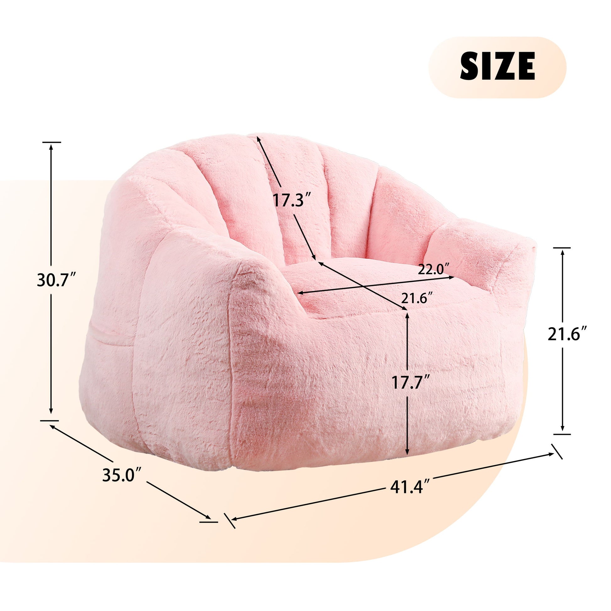Beanbag Chair, Beanbag Sofa Chair With Armrests Stuffed High Density Foam - Best Buy Furniture
